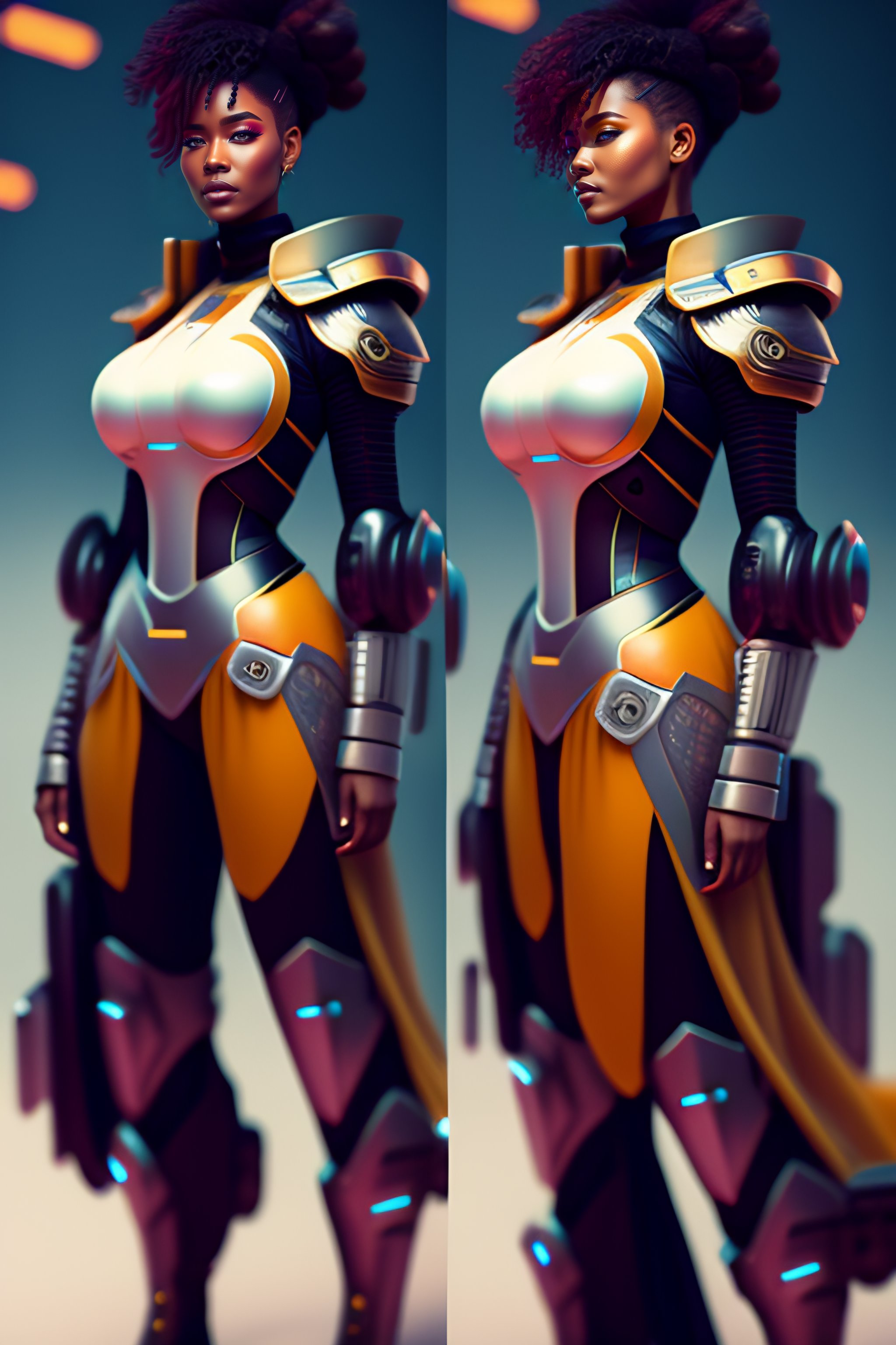 Lexica - Mech Punk ((full body)) clothes with short hair girl, [[front ...