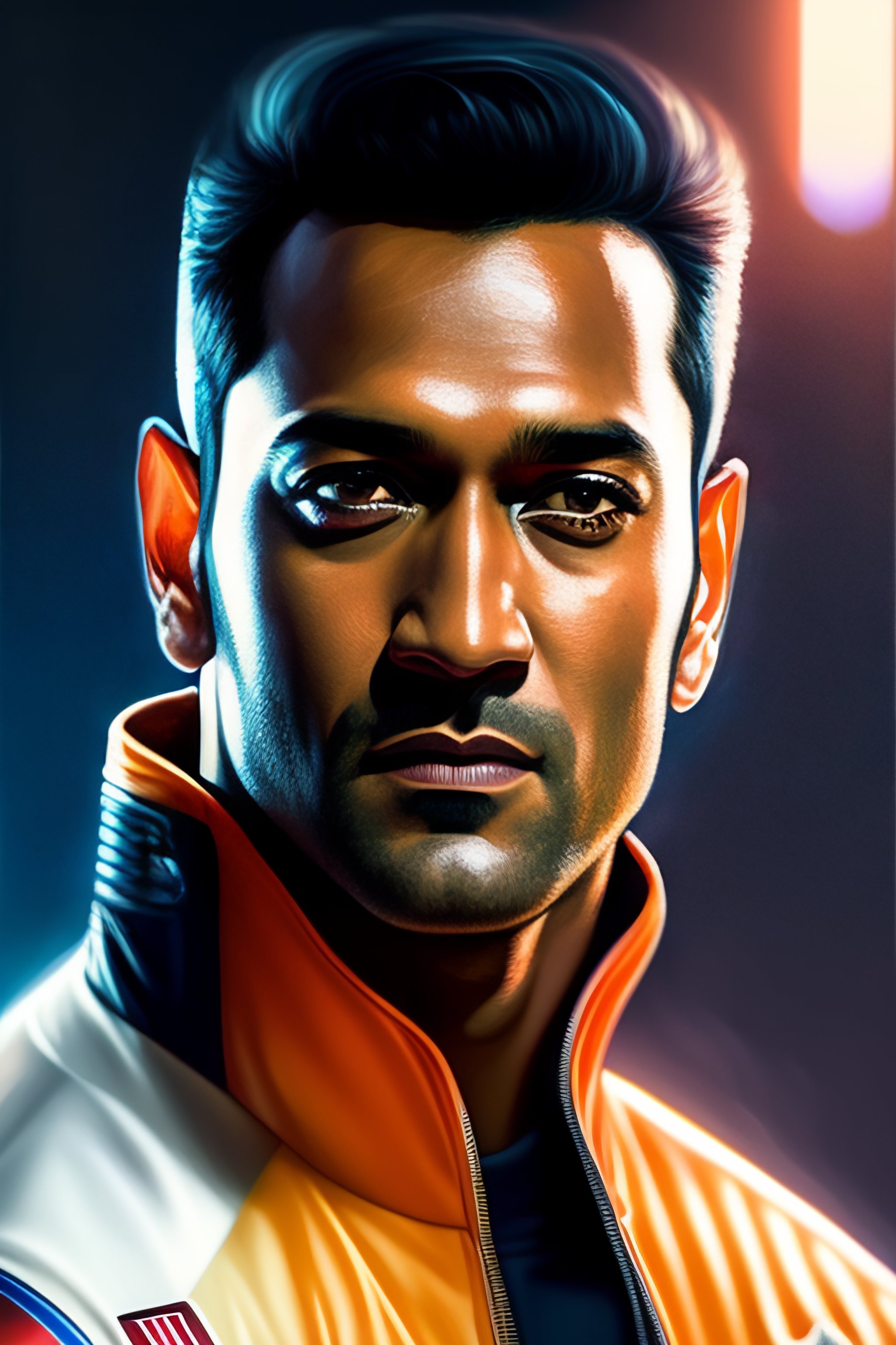 Lexica - Ms Dhoni as marty mcfly, realistic portrait, symmetrical ...