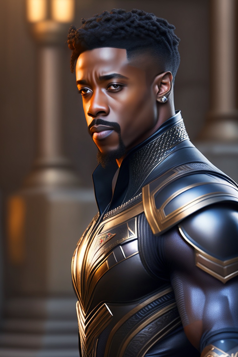 Lexica - Silvester Stallone as t'challa in black panther movie, full body