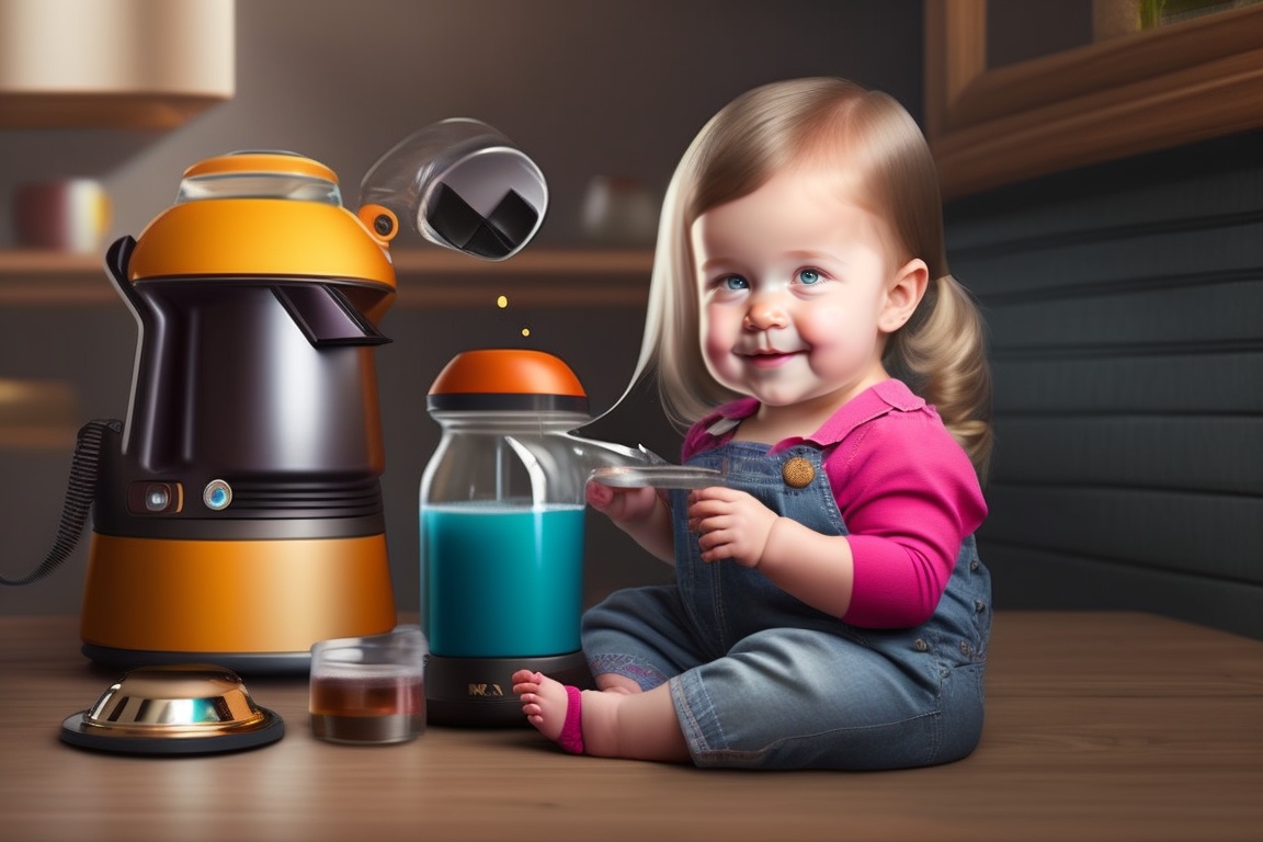 Lexica Lily as a child, tinkering with small gadgets and taking apart