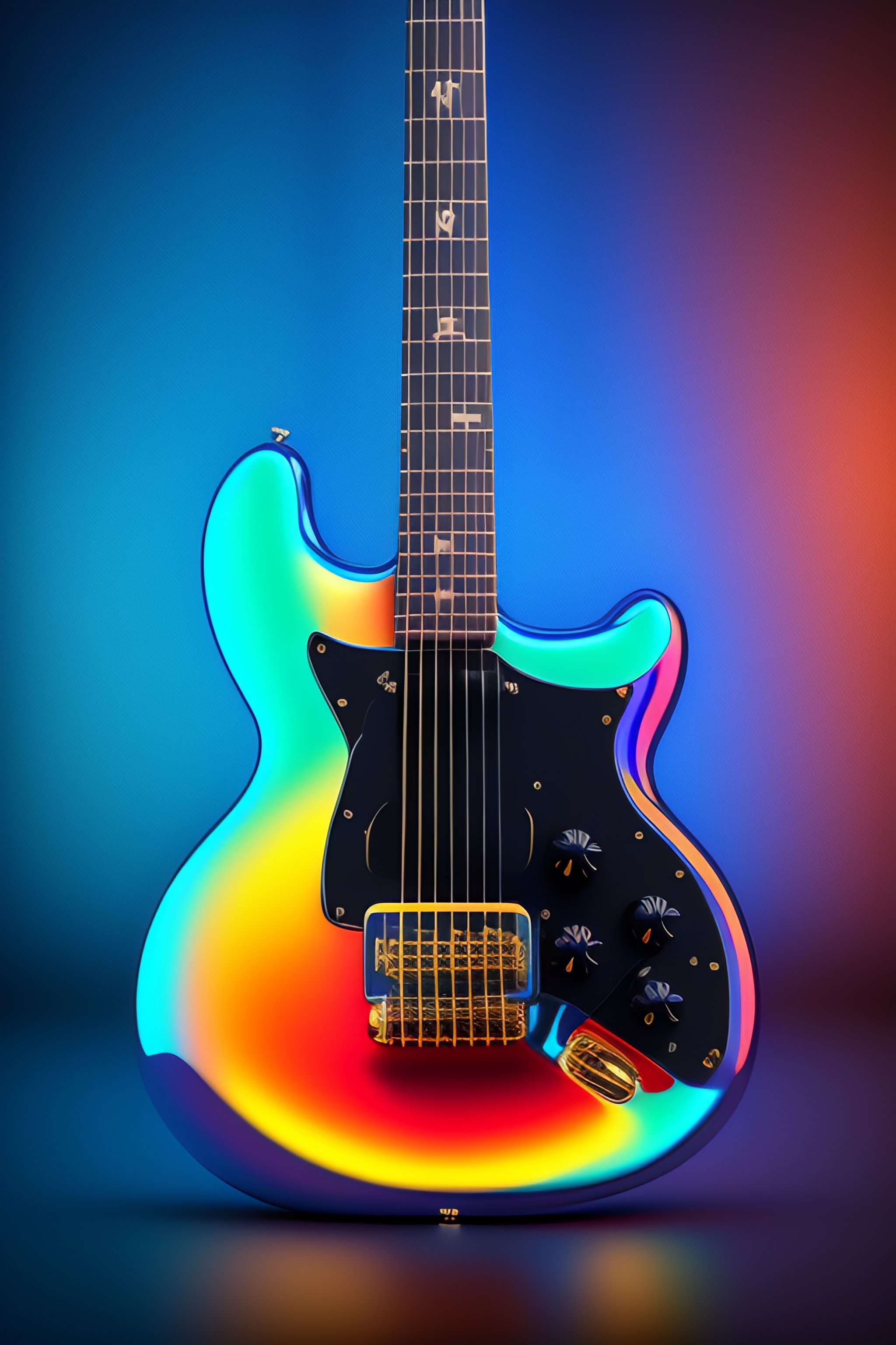 Lexica - Electric disco guitar shaped as a bird of paradise, teal ...