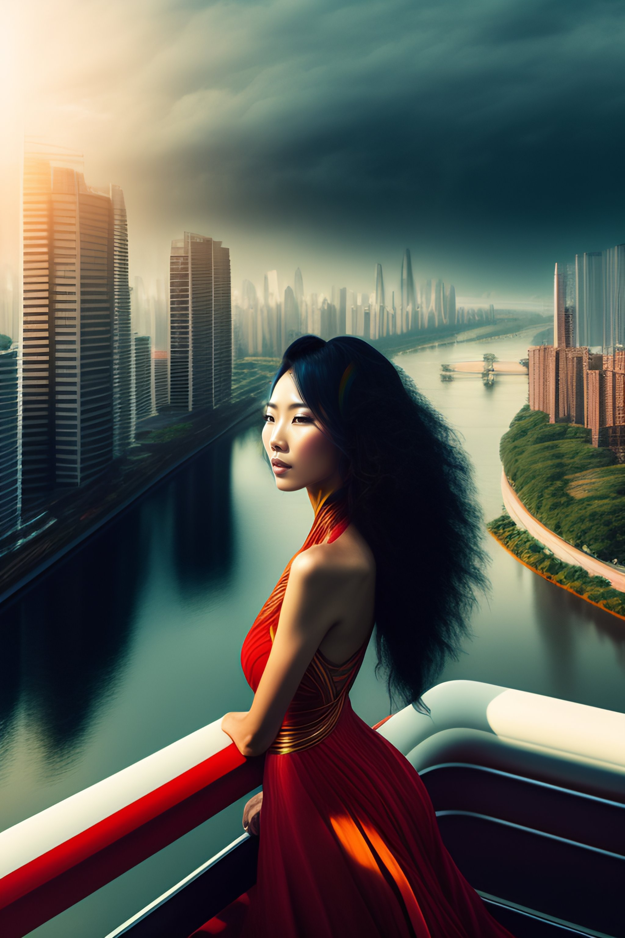 Lexica - Photo of the Vista over a beautiful intricate biomorphic ...
