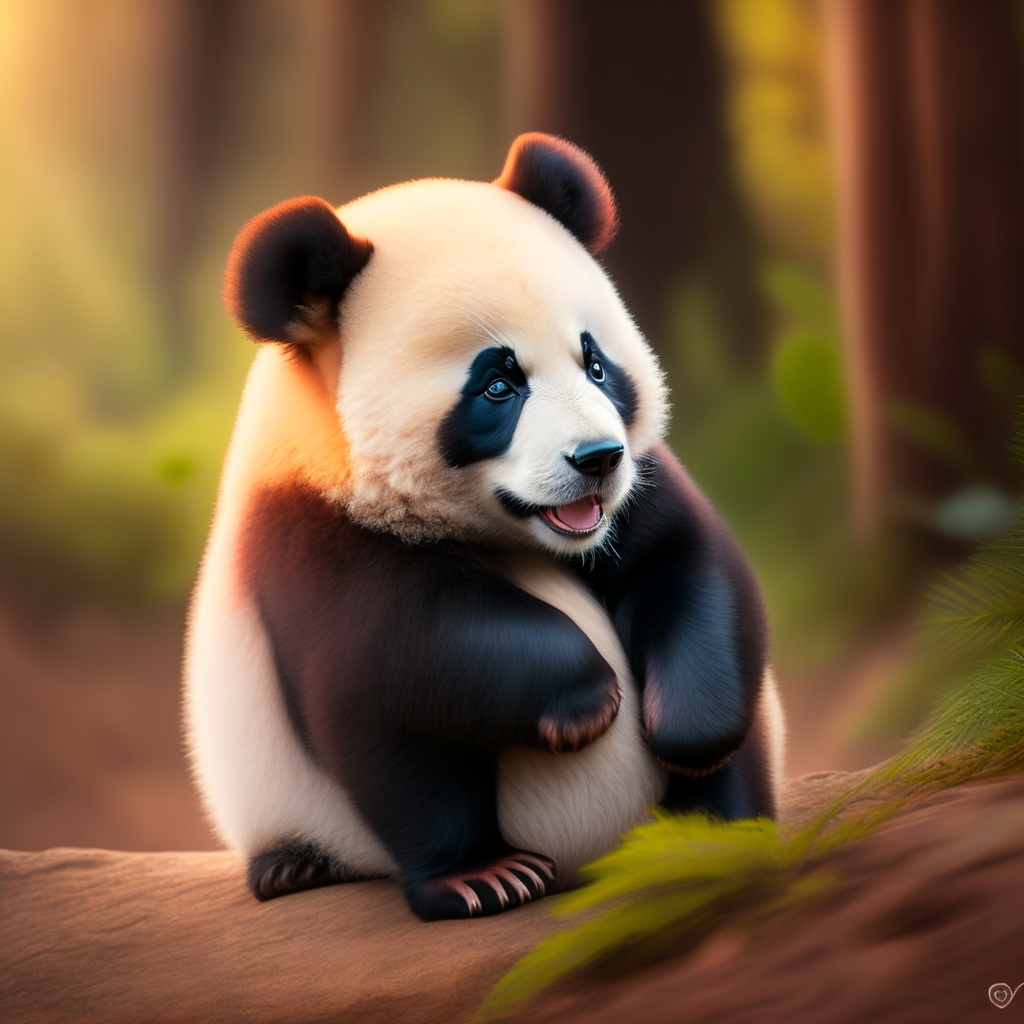 Lexica - Panda baby in beautiful color, full frame at the center very ...