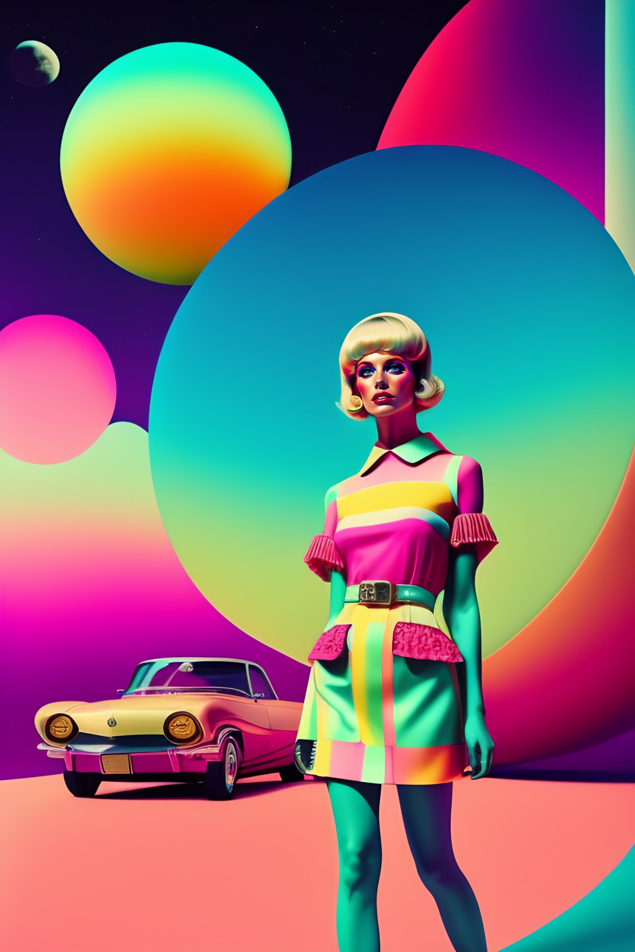 Lexica - Retro 60s, imaginary skinny crazy humanoids intergalactic,big ...
