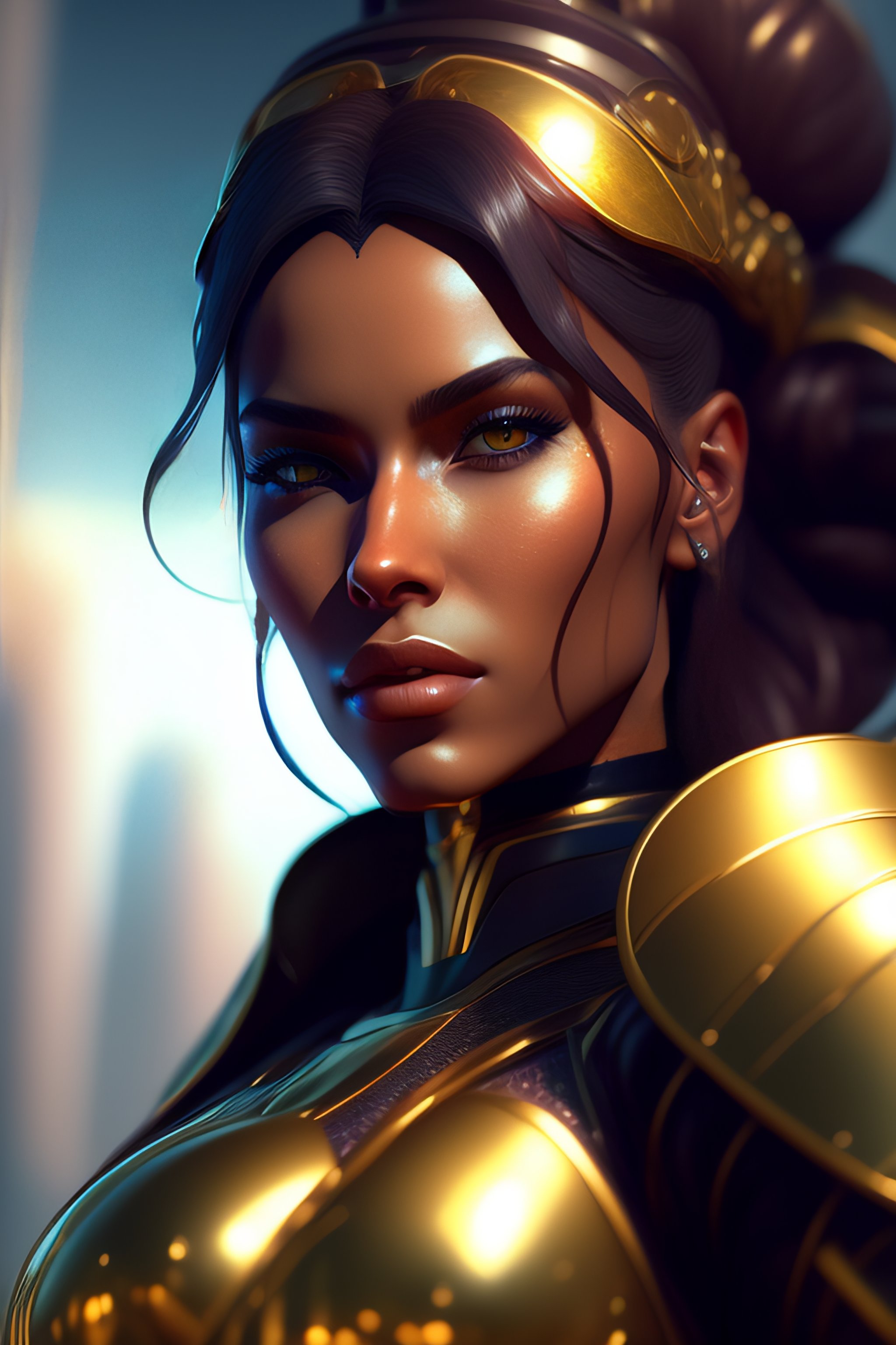 Lexica - Closeup portrait shot of a female android woman, titan fall ...