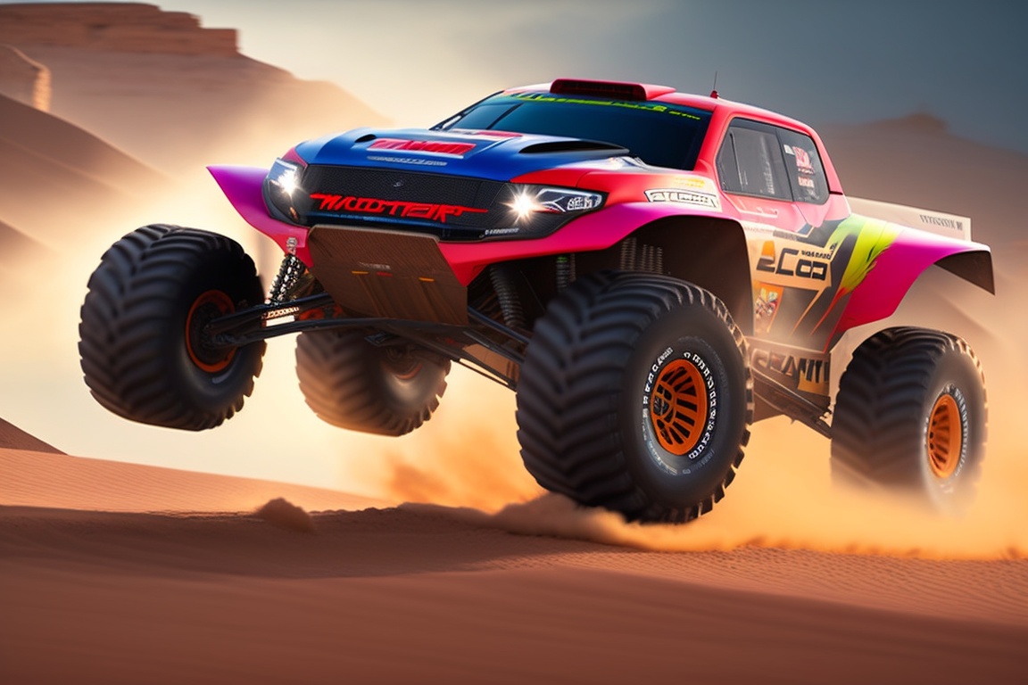 Lexica - Monster truck,8k resoultion,hyper realstic , jetpack, dakar rally