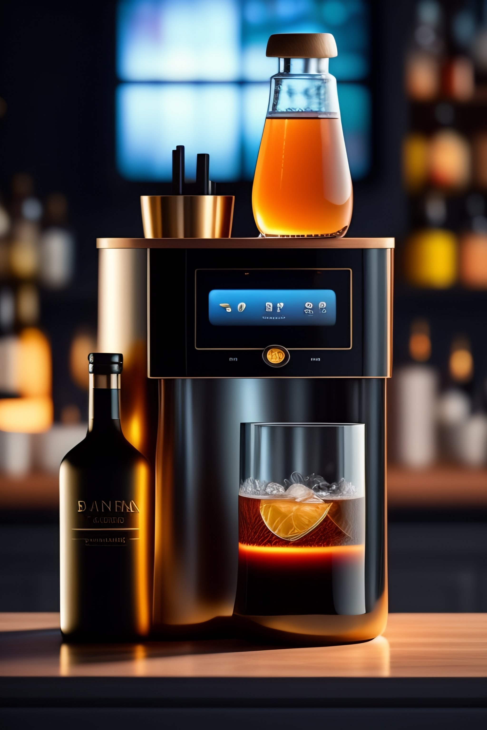 Lexica A smart bartender that includes a touchscreen to control it