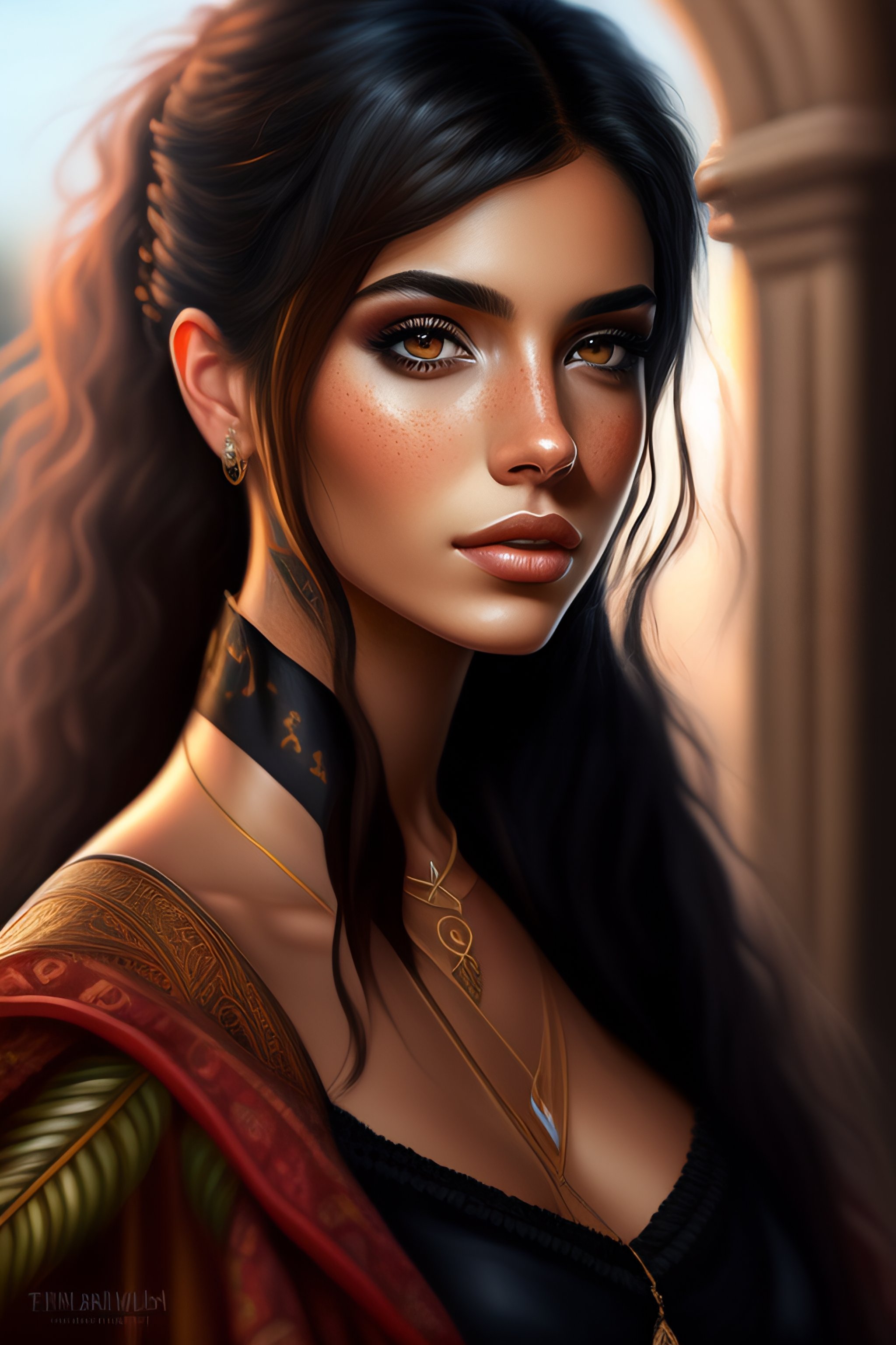 Lexica Spanish, Latina, Egirl, Bangs, Black hair, Brown eyes