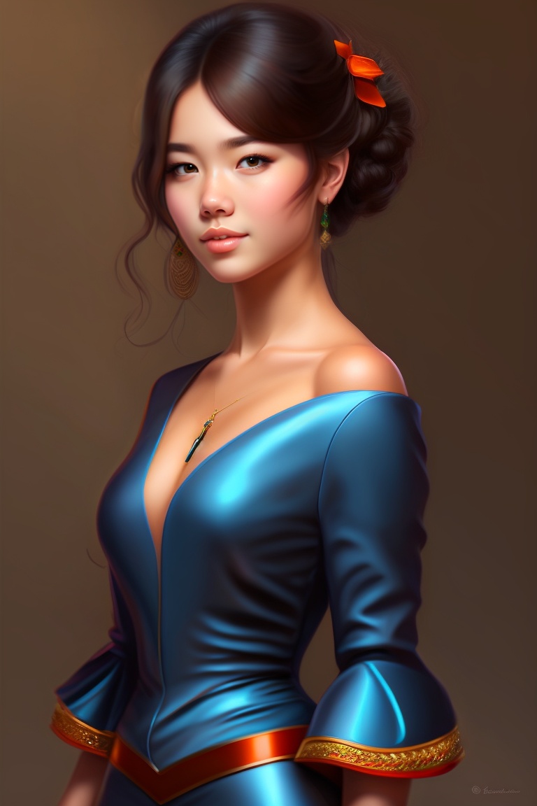 Lexica - Full body portrait, hot girl, digital painting, highly detailed,  bobs, sharp focus, illustration, and very barely dressed, big cheeks, and  ...