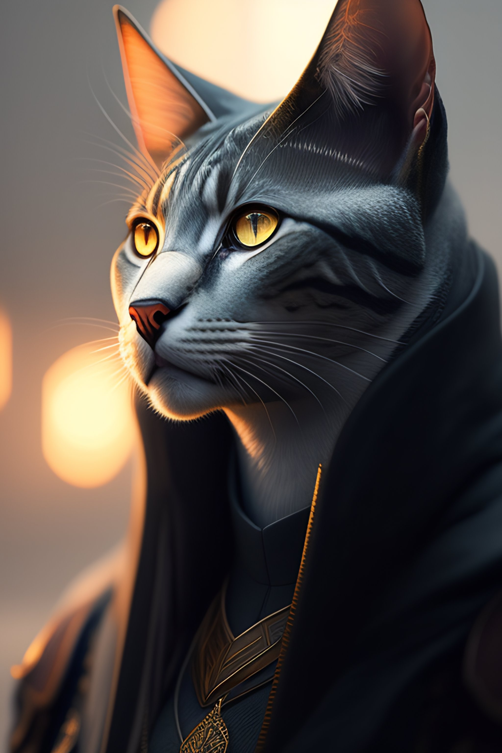 Lexica - A gray cat beautiful colors, trending on artstation, sharp ...