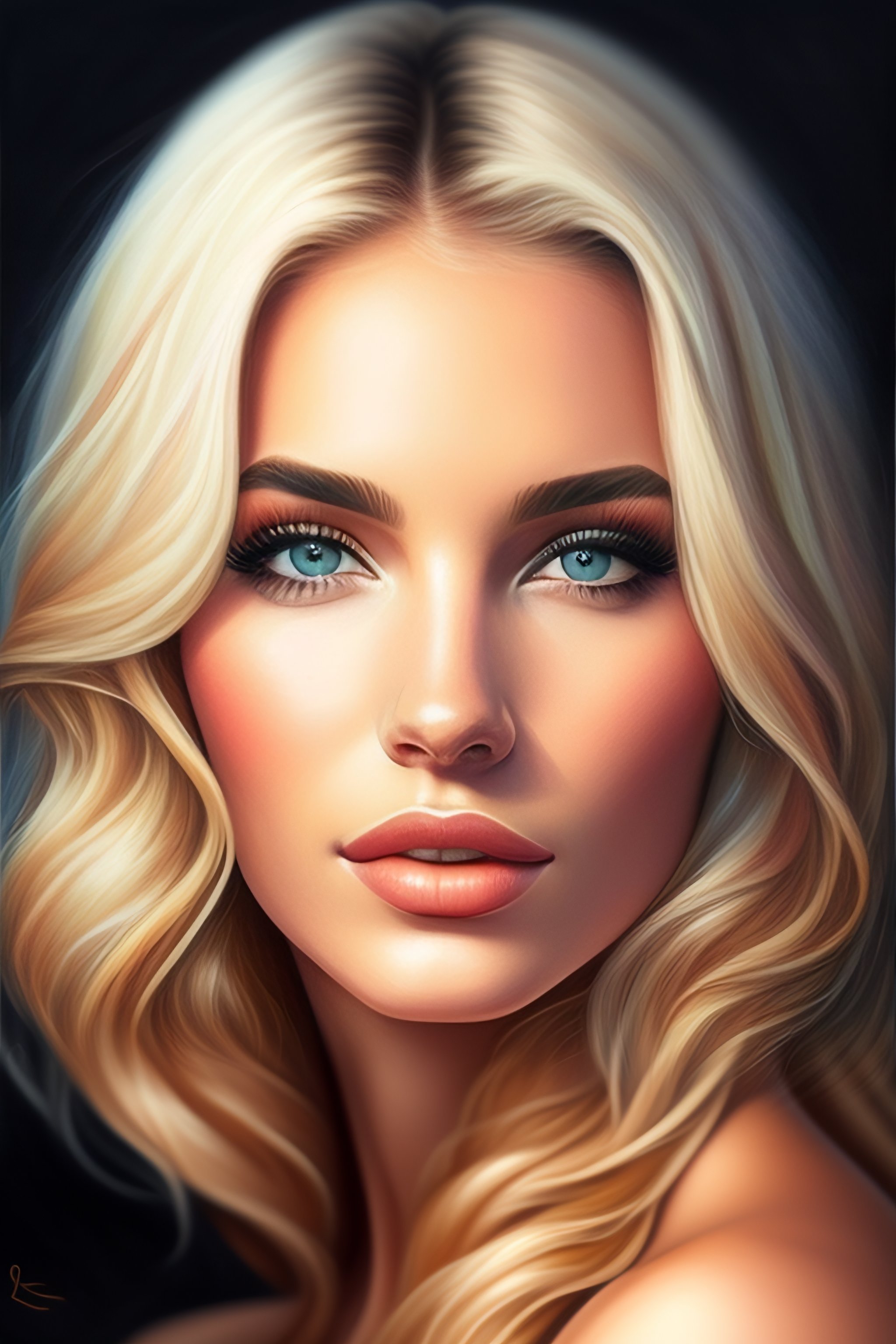 Lexica Portrait draw beautiful girl blonde