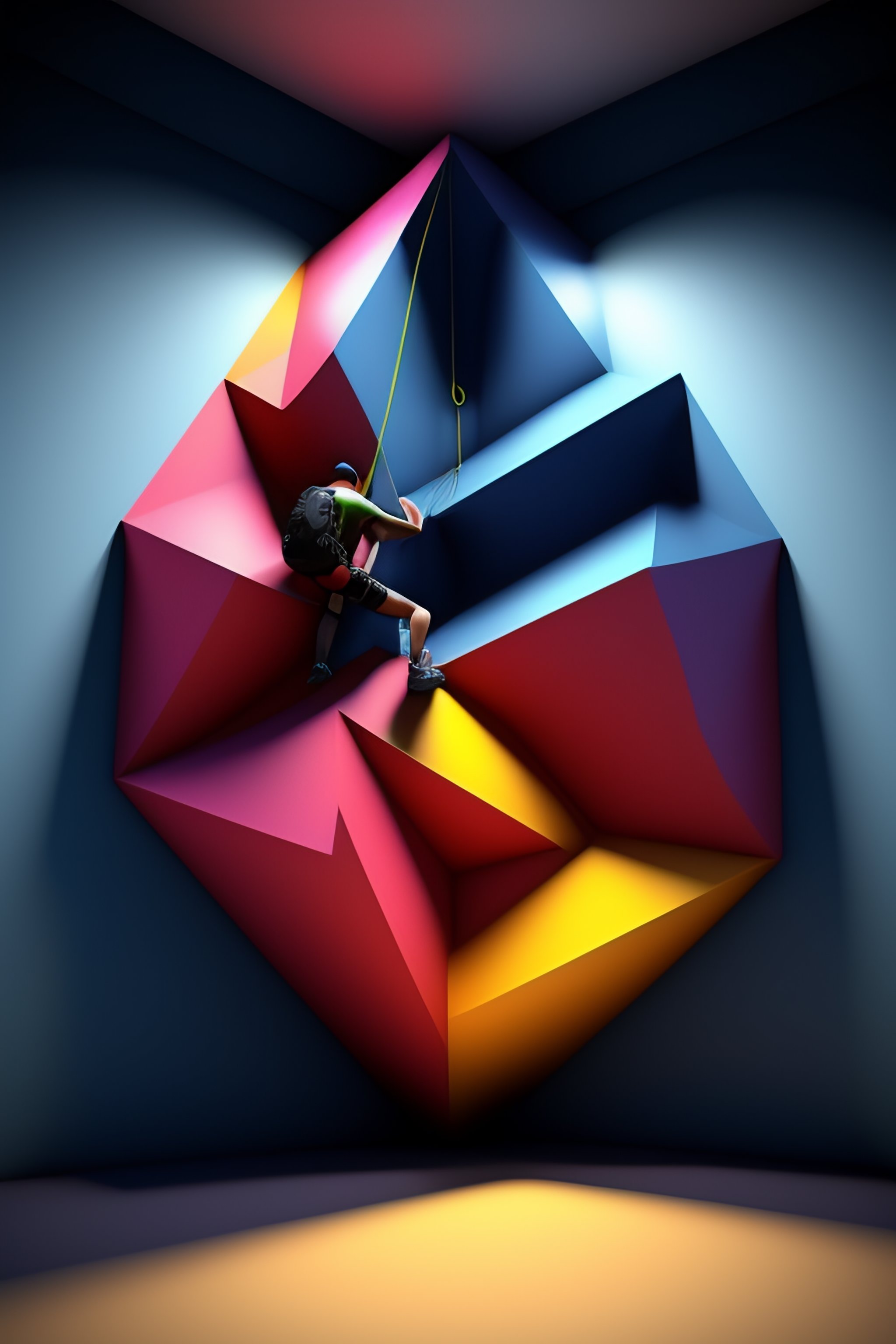 Lexica - 3d climbing man wall design