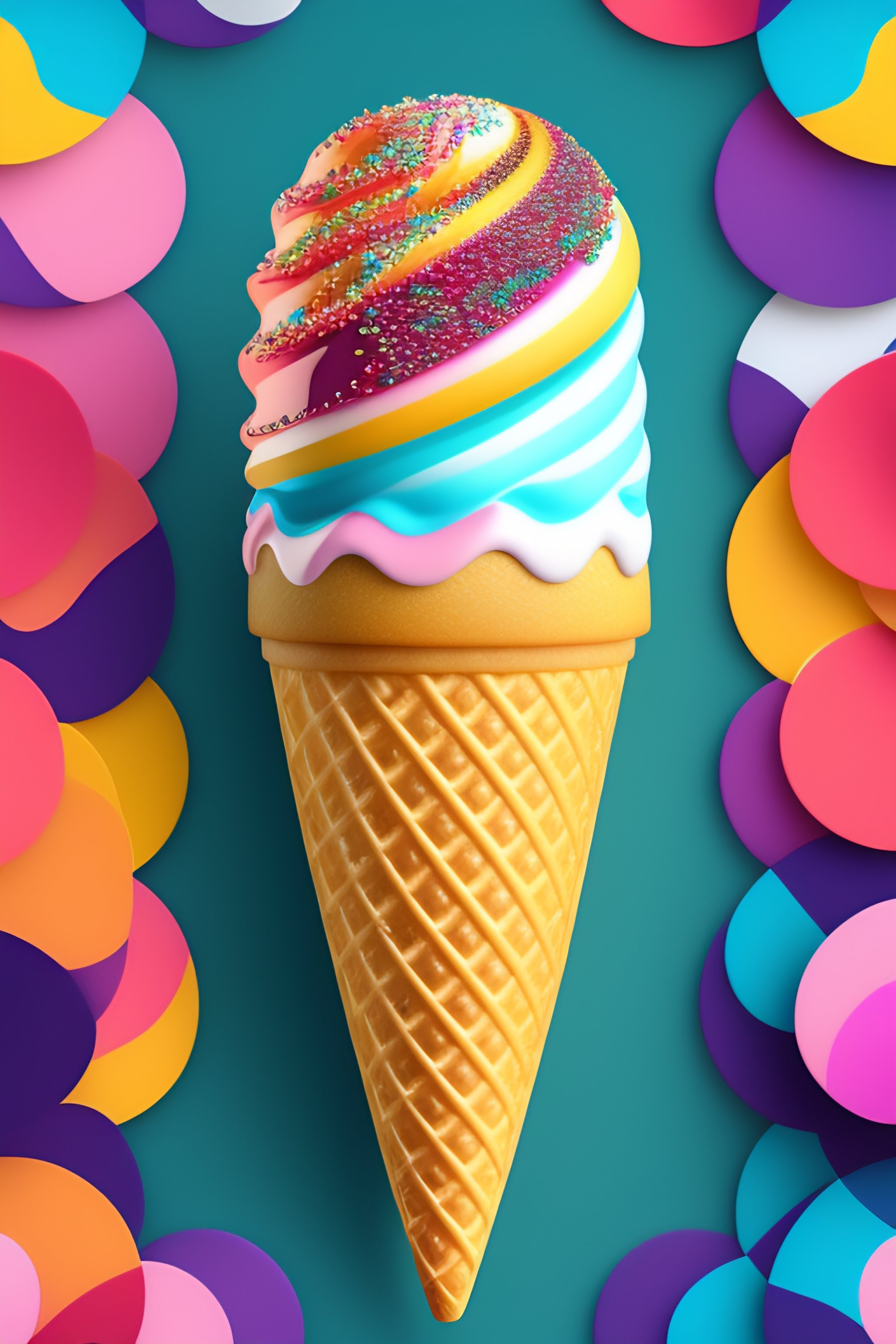 lexica-create-an-abstract-modern-pattern-of-an-ice-cream-cone-with