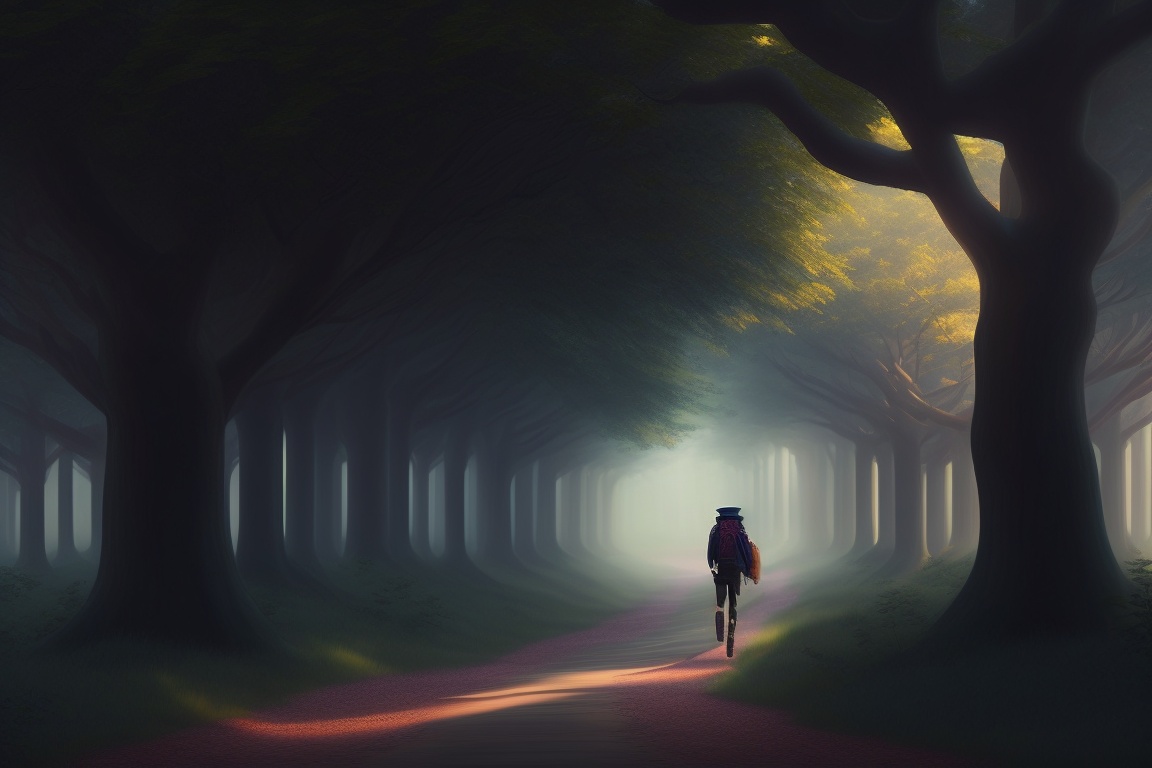 Lexica - The protagonist strides forward on a secluded path, its path ...