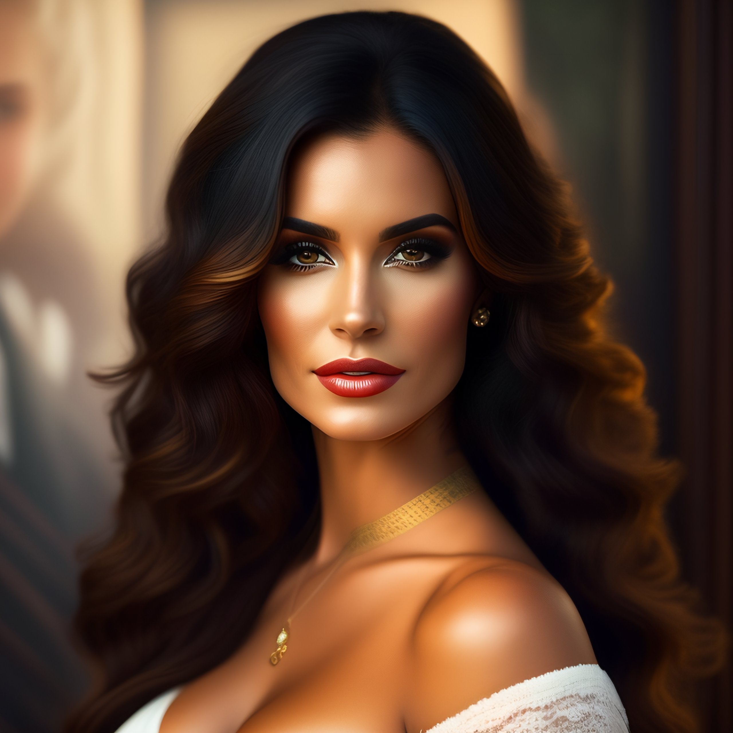 Lexica - Photo of a beautiful robust shapely southern Italian woman