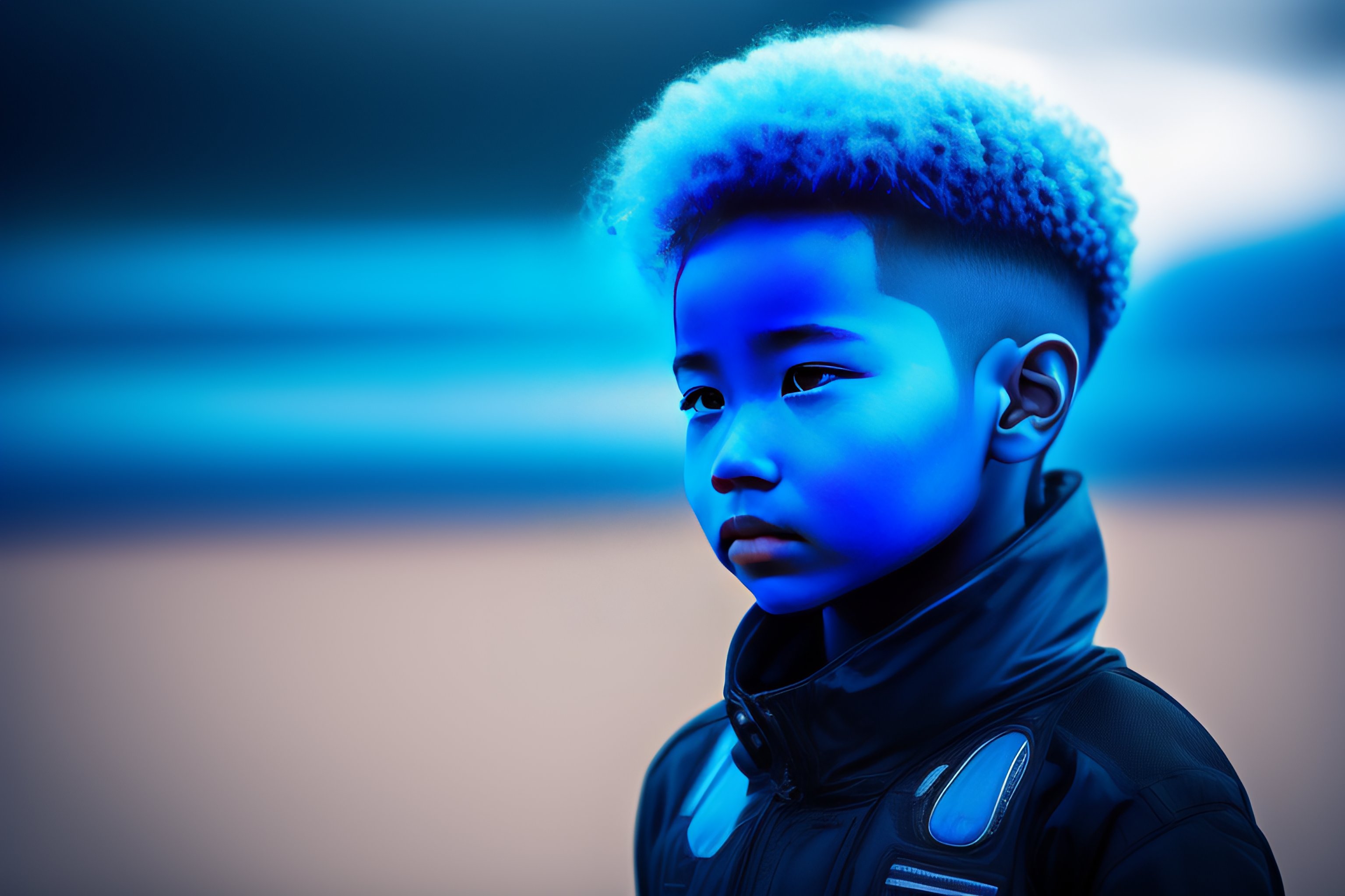 Lexica - Future human with blue skin