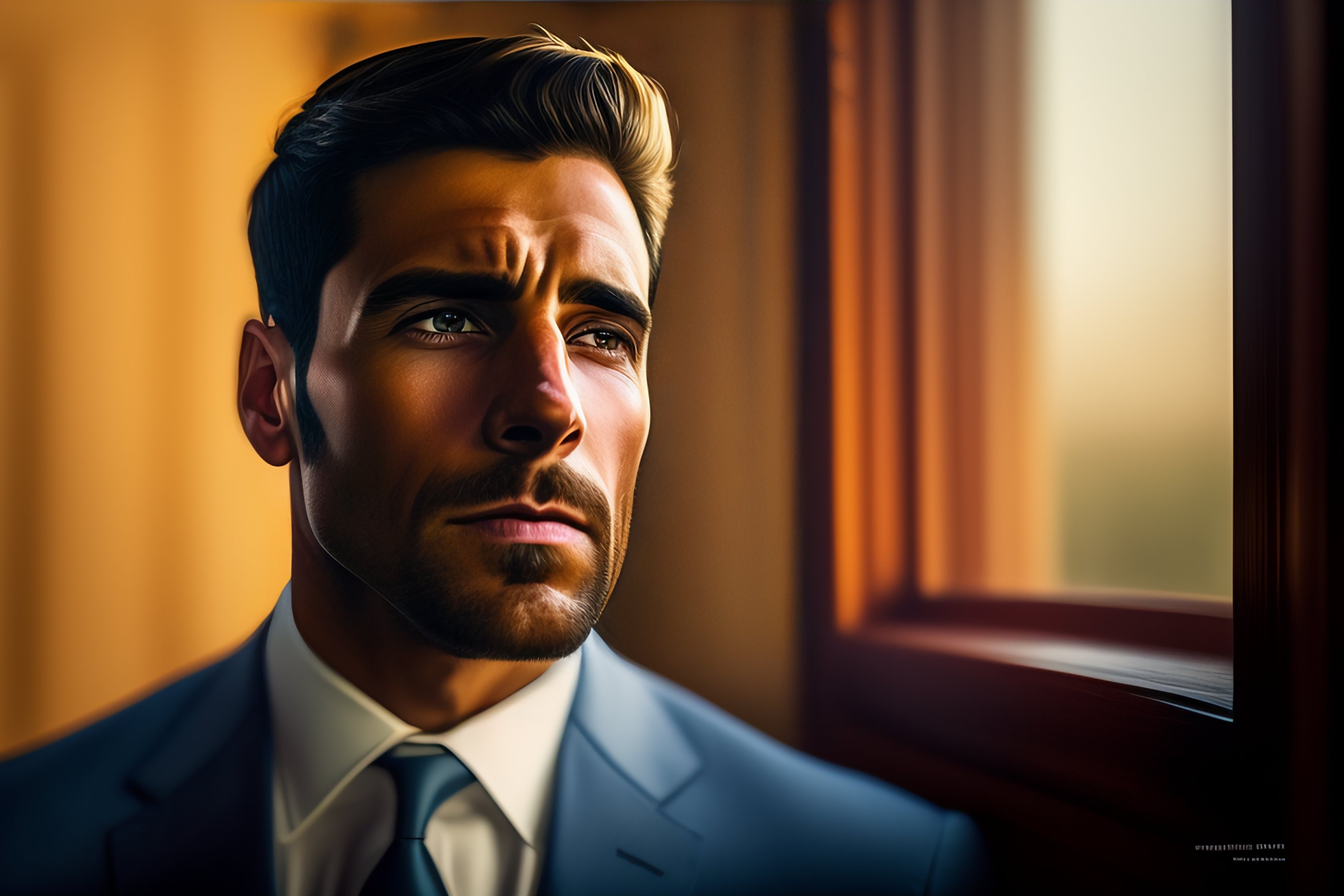 Lexica - Scared man, portrait