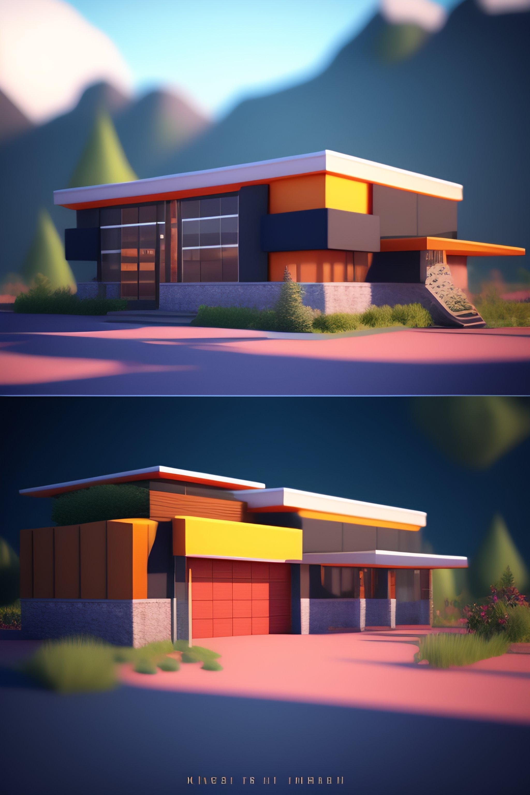 Lexica - News set 3d modeling low poly, unreal engine 5.1, octane ...