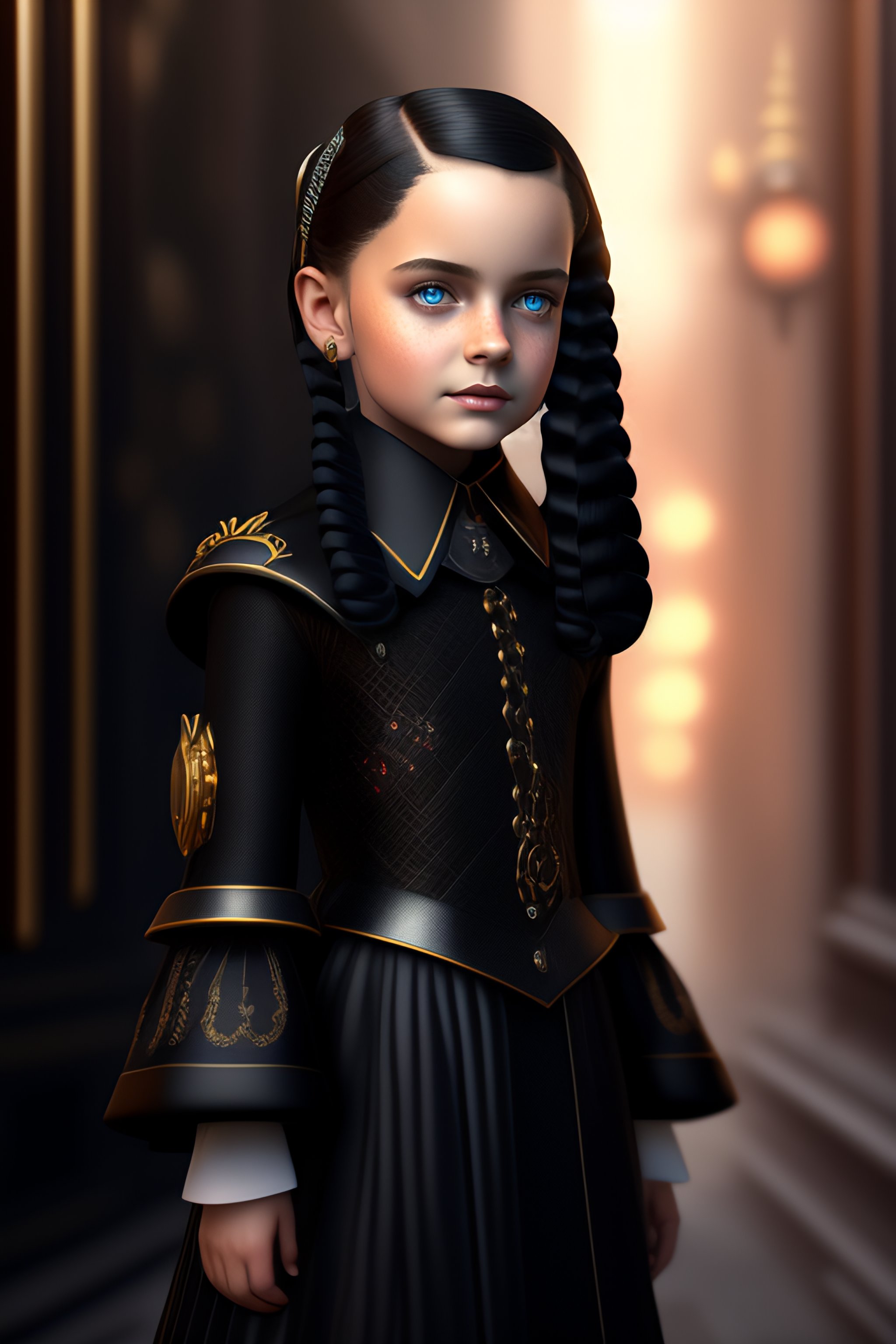 Lexica - Young Wednesday Addams stunning cyberpunk steampunk realistic ...