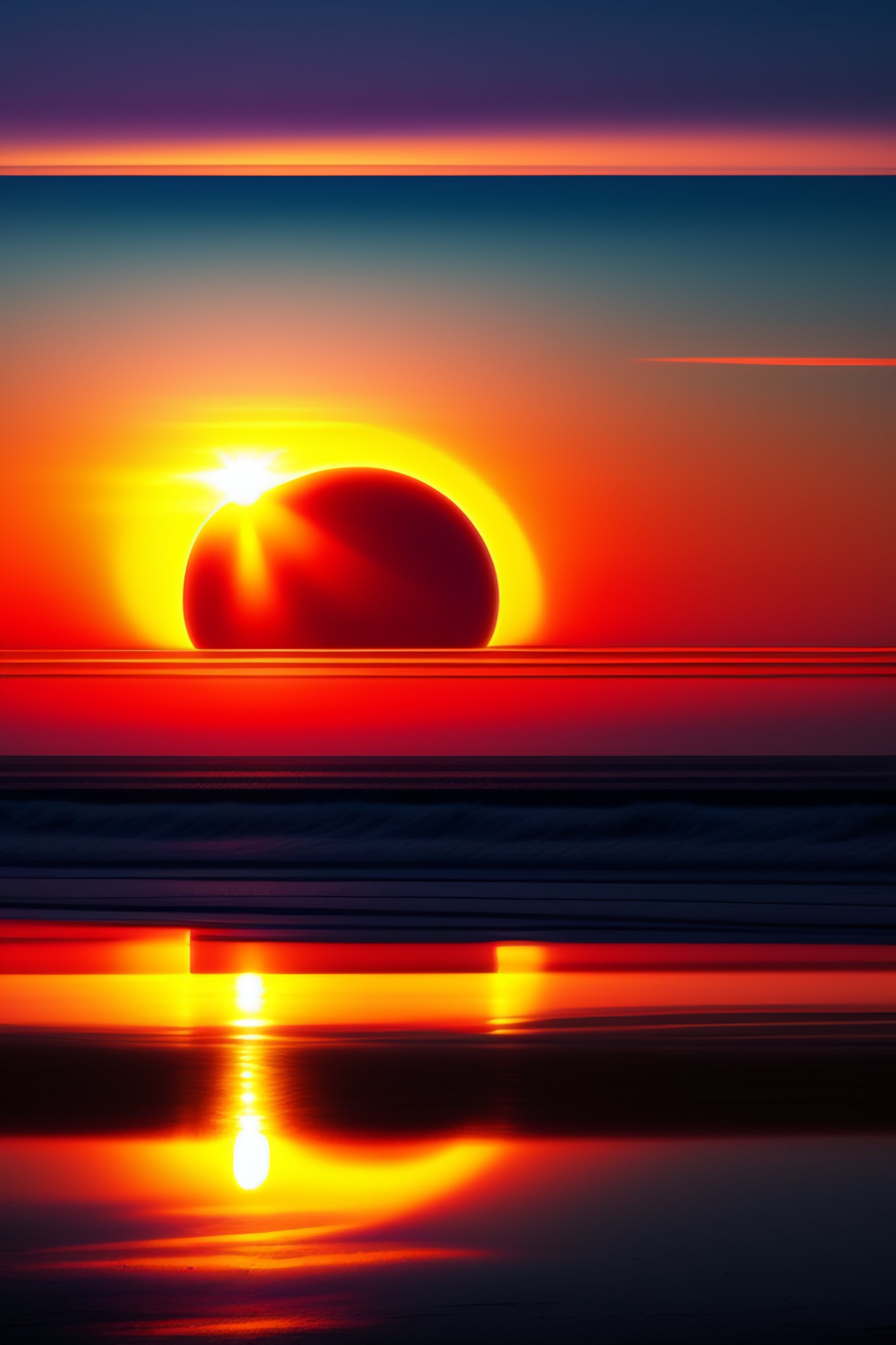 Lexica - Sun rising in digital art
