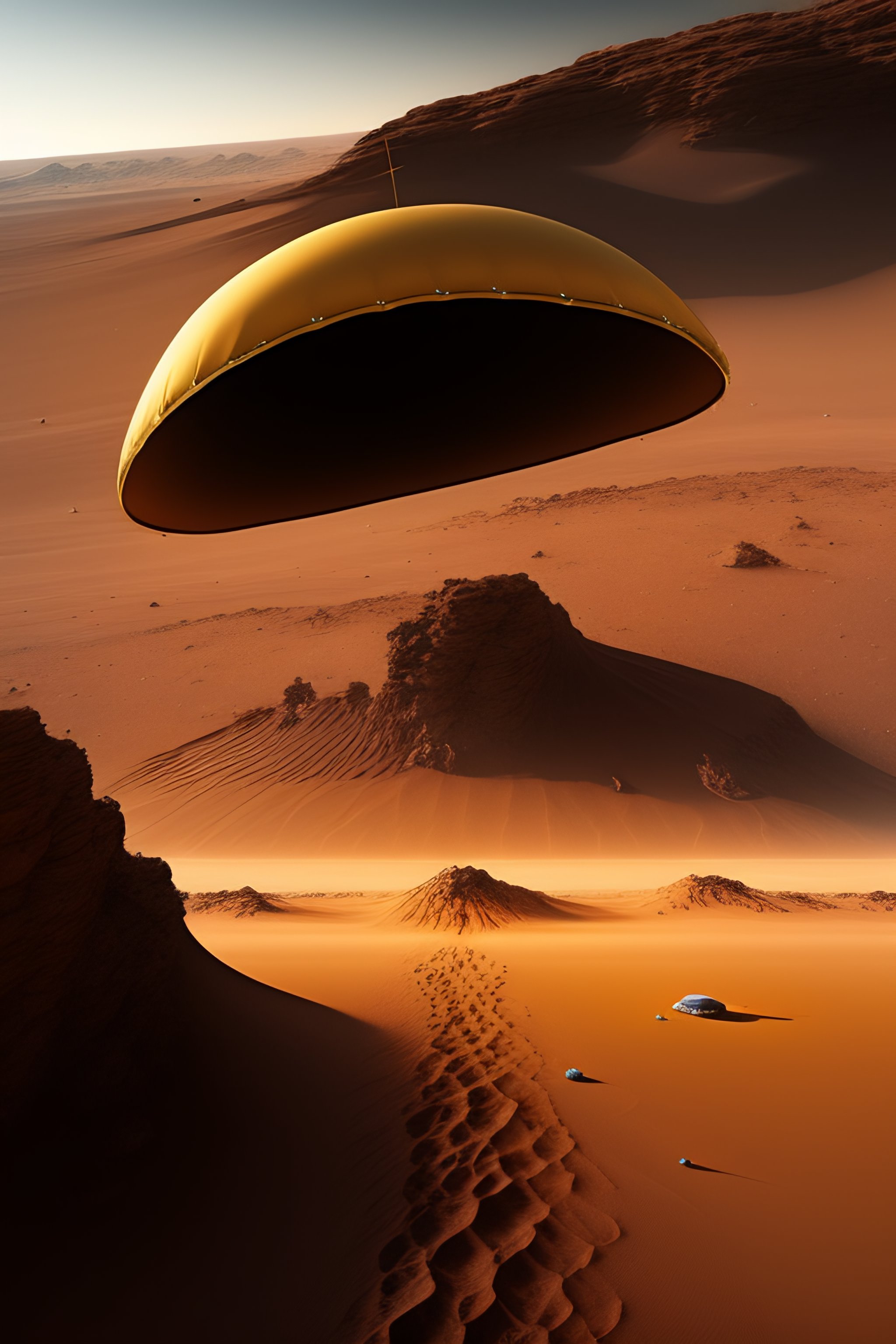 Lexica A parachute landing on mars