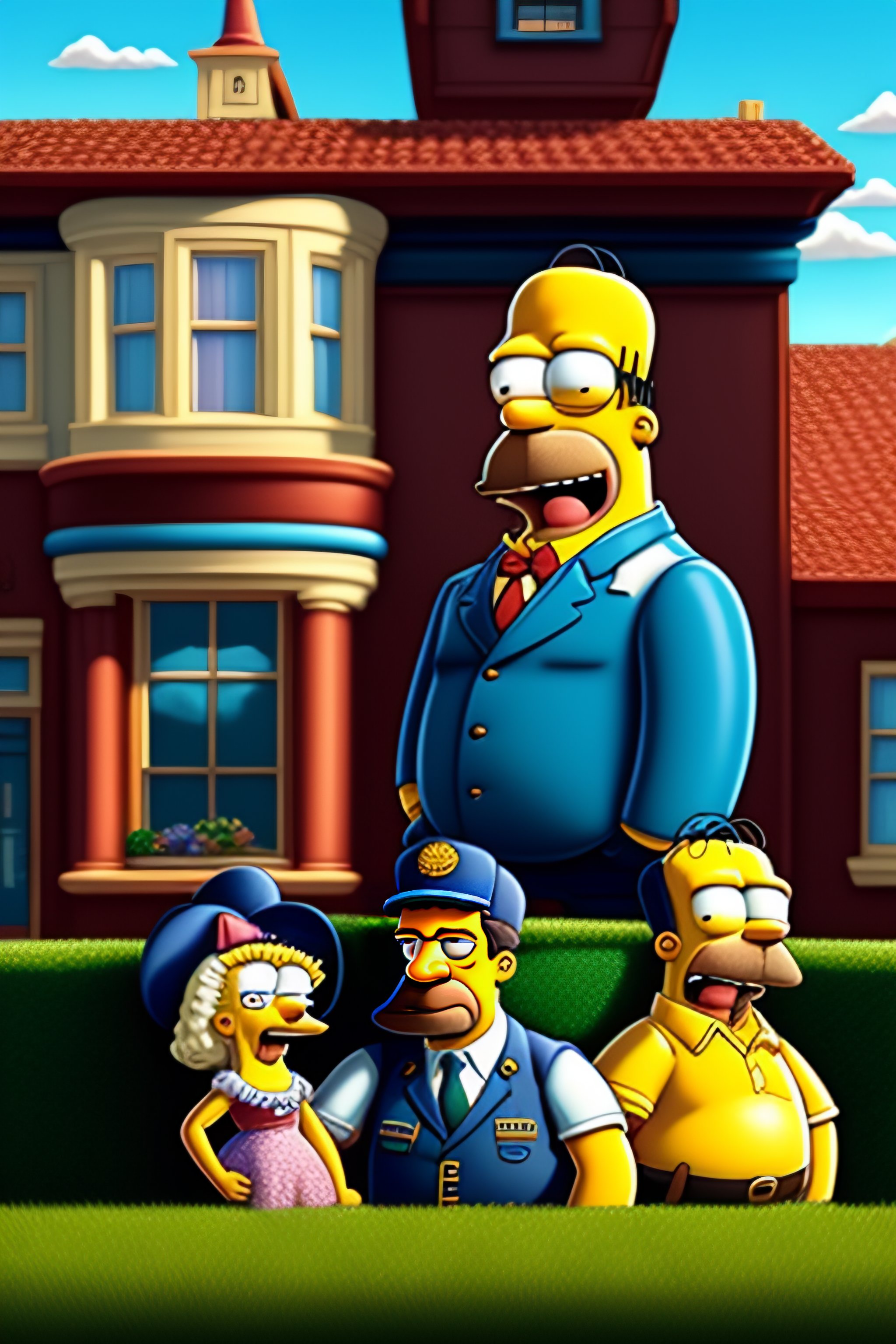 Lexica - Portrait of the Springfield with the Simpsons