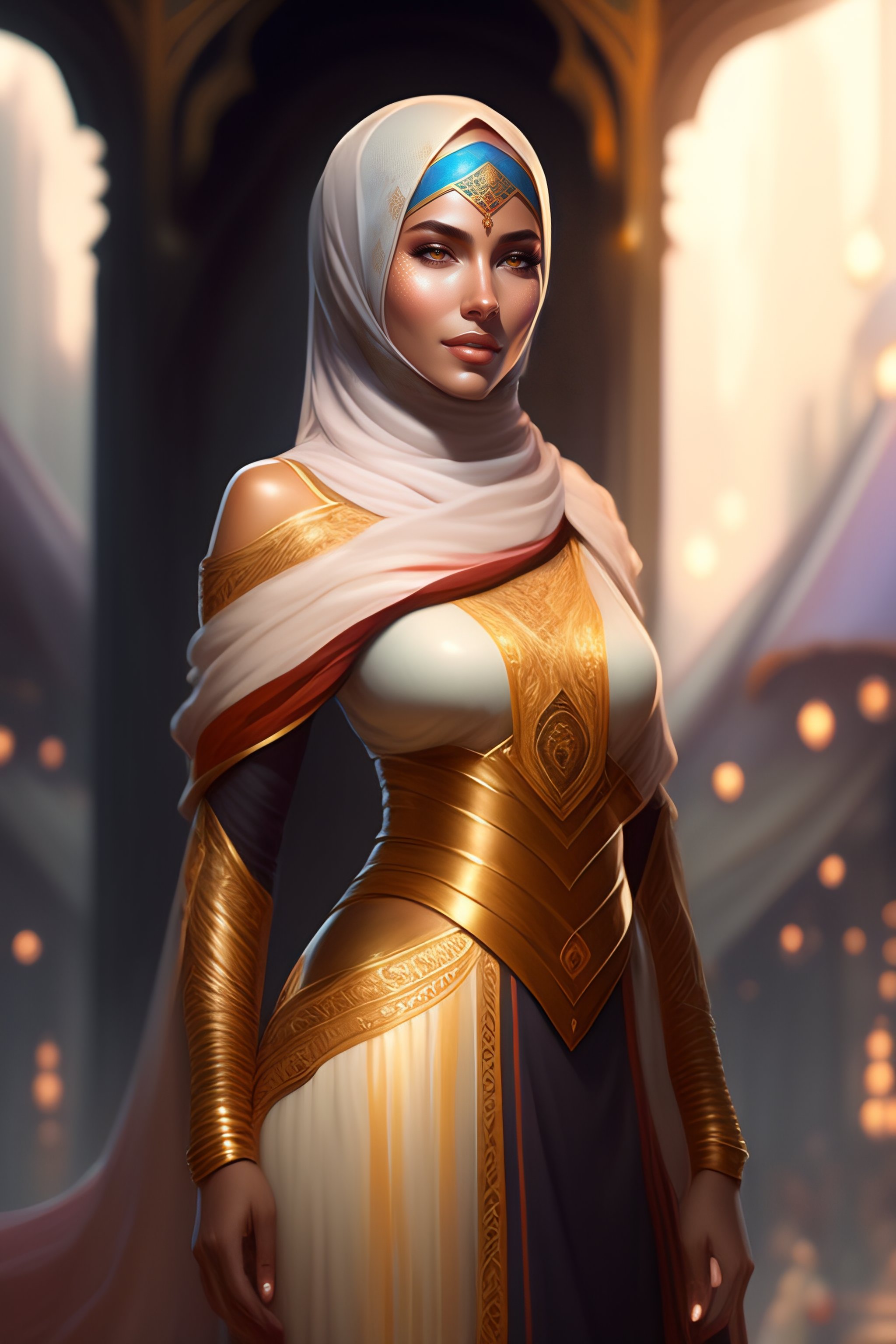 Lexica - Full body rising queen wearing hijab by stanley artgerm lau ...