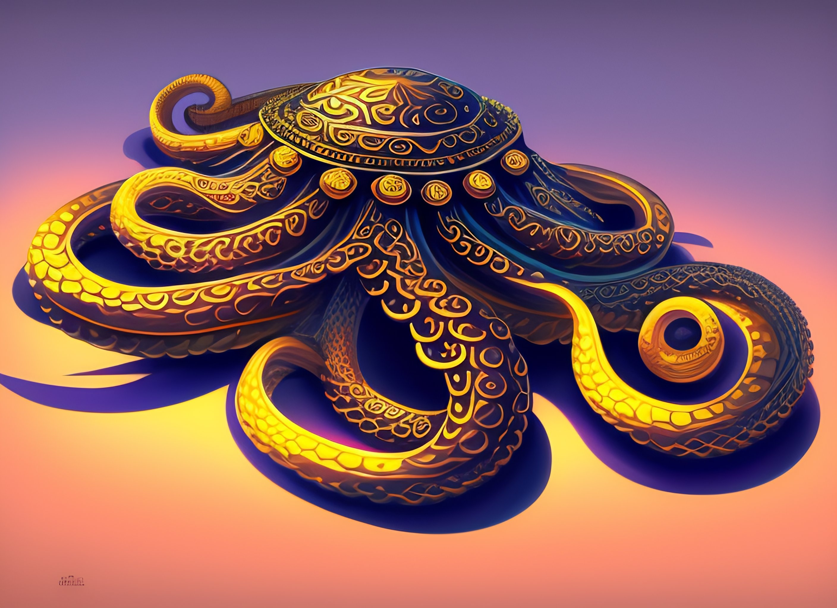 Lexica - An octopus with chains for arms, drawing in style of japanese ...