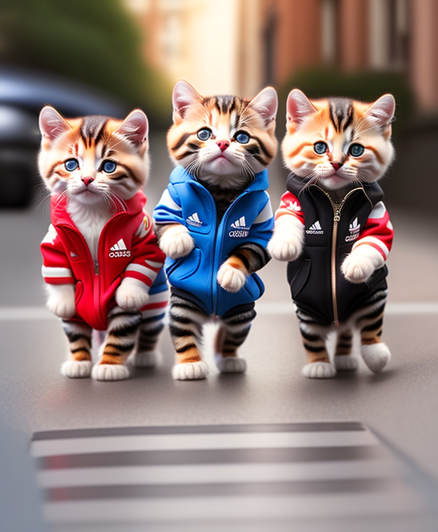 Cat in adidas tracksuit on sale