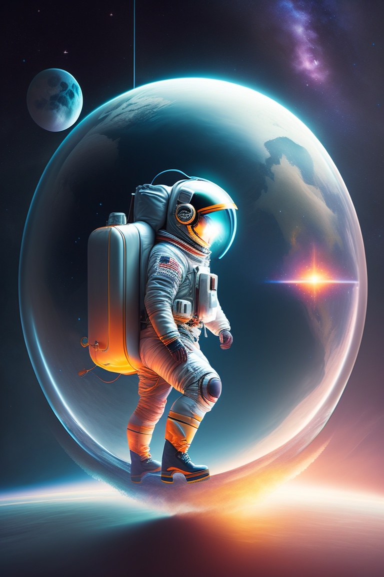 Lexica - Astronaut floating in space, art, drawing