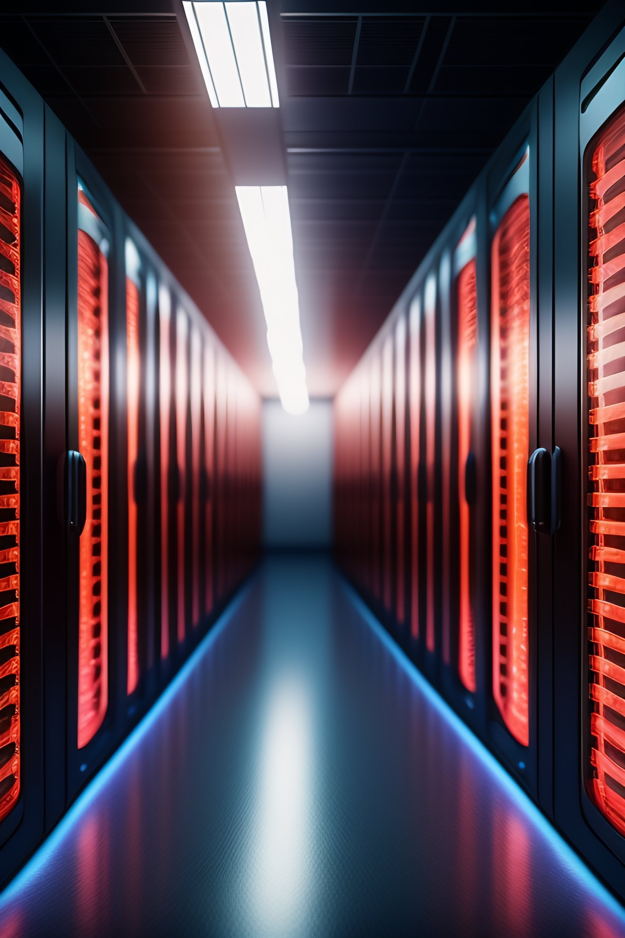 Lexica - Datacenter full of servers in a brick-walled garage
