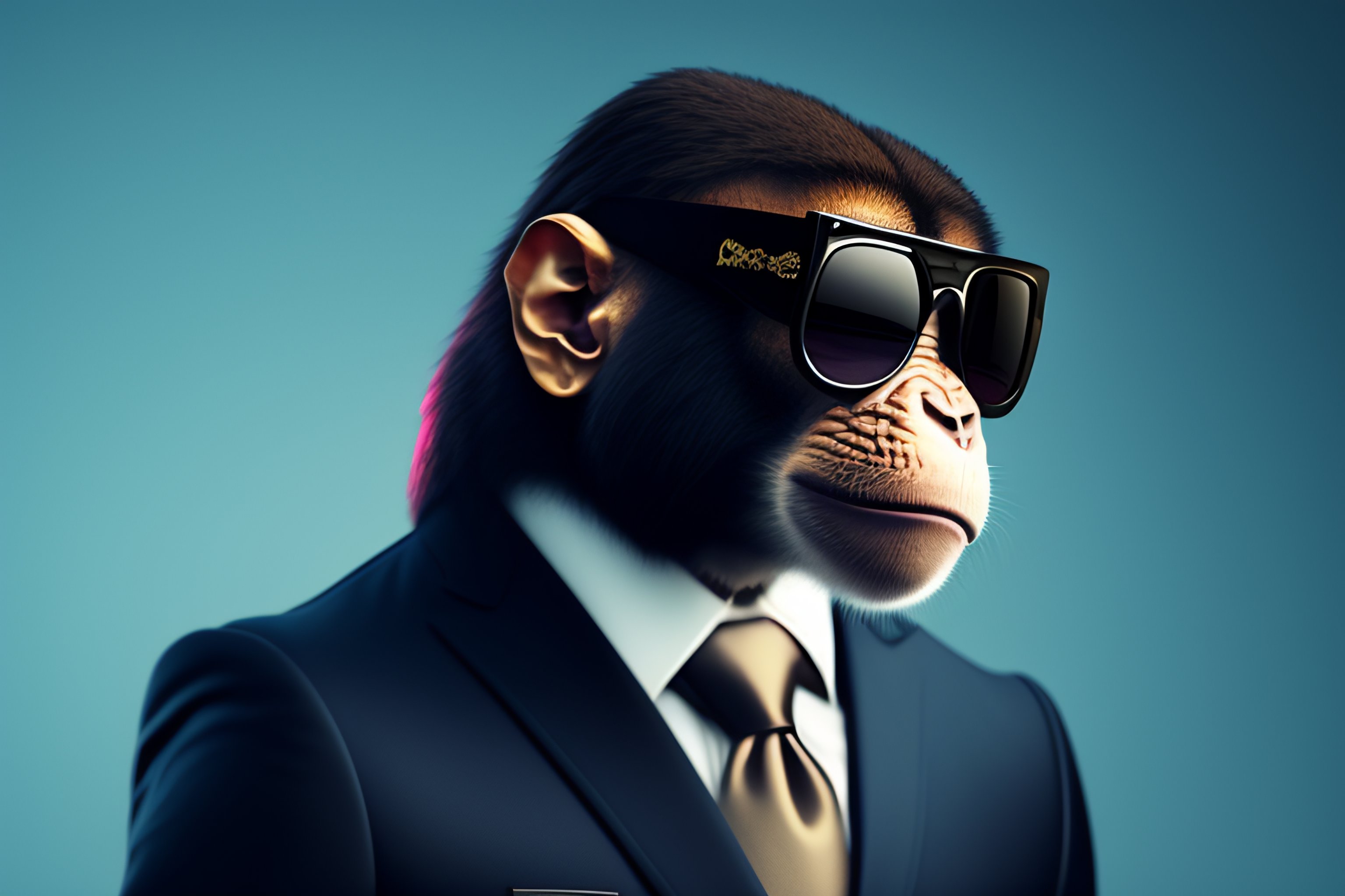 Lexica - Discord profile picture of a monkey wearing sunglasses