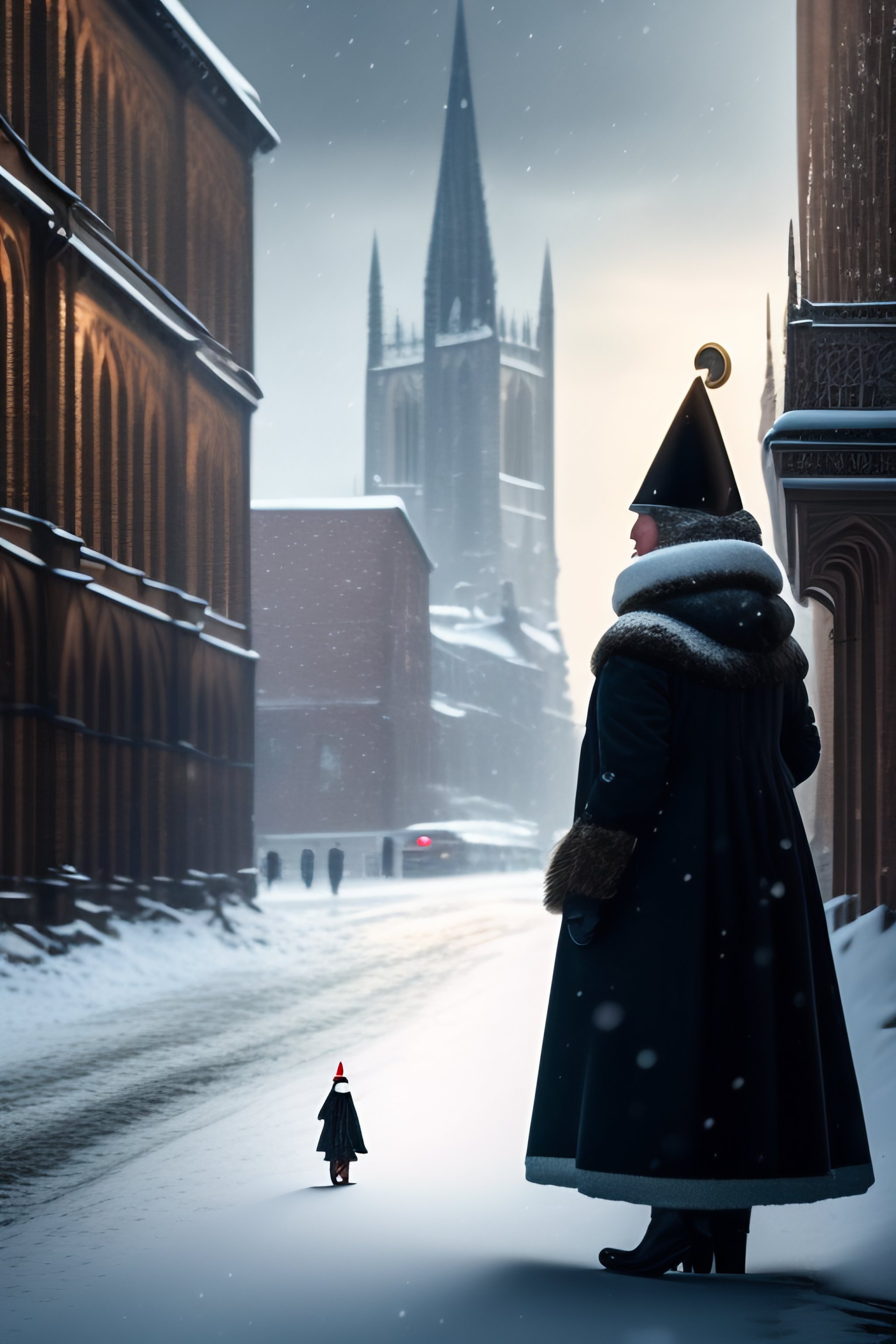 Lexica - In the bleak winter landscape, a lone figure stands tall ...