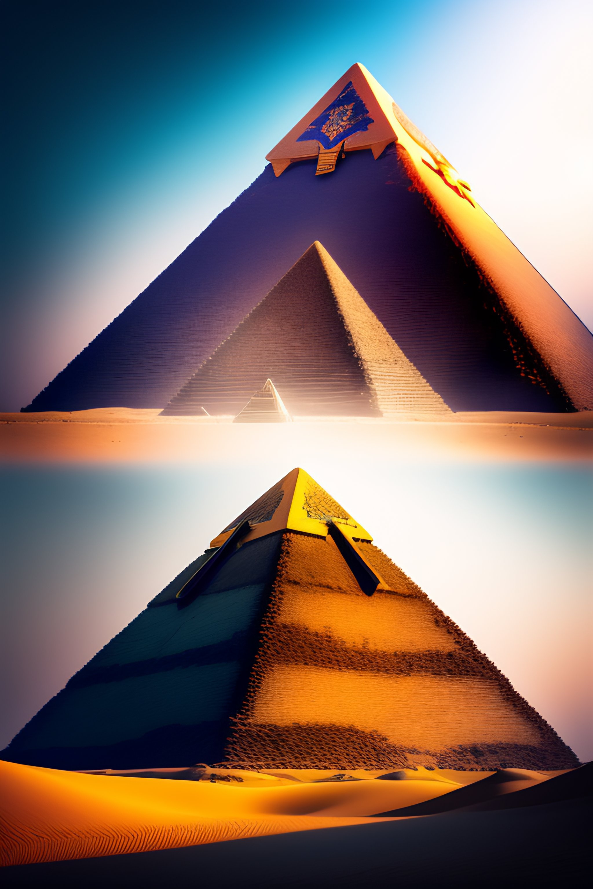 Lexica - Spaceship taking off off the side of a pyramid egypt