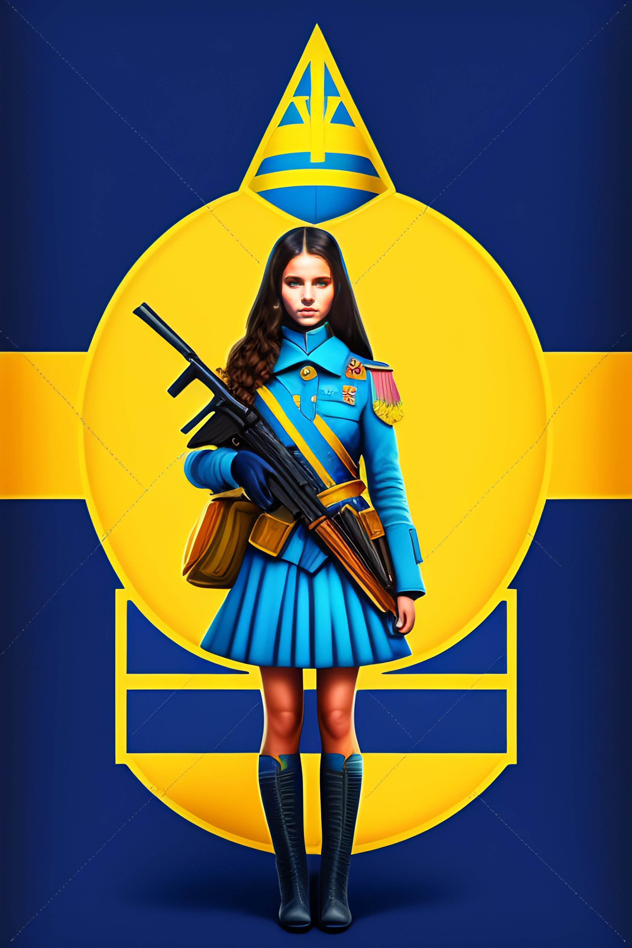 Lexica Ukraine soldier art, ukraine girl, blue and yellow, ukraine