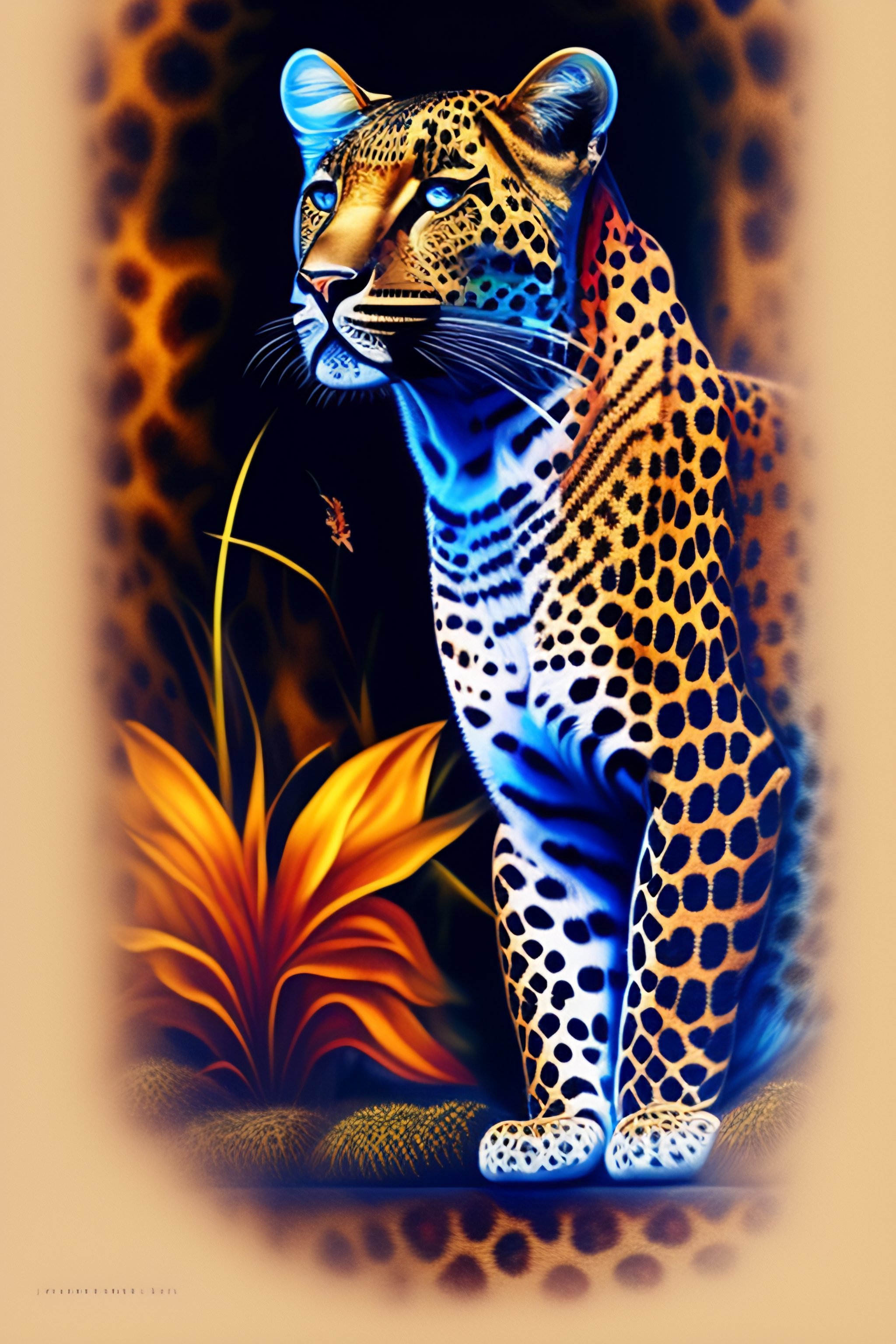 Lexica - Design for a t-shirt - leopard background, the inscription ...