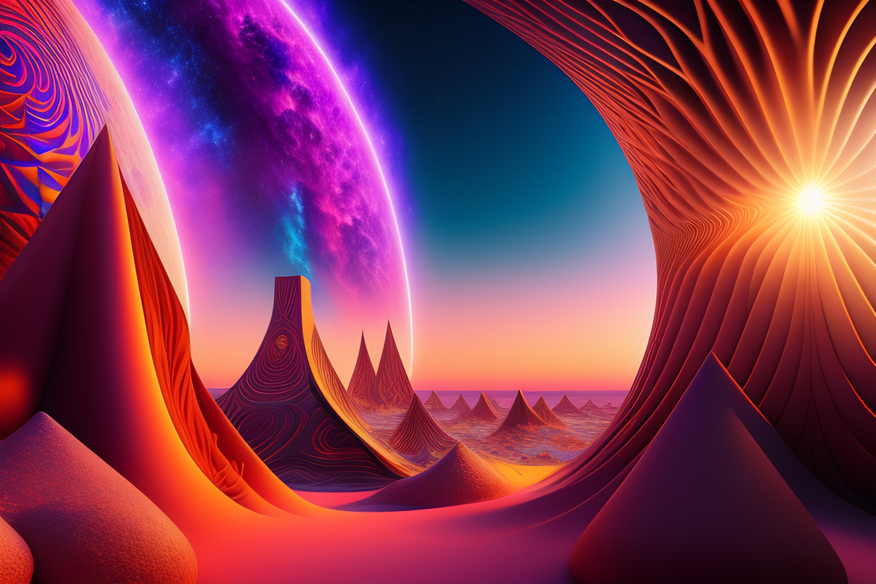 Lexica - The most psychedelic scene imaginable, intricate textures ...