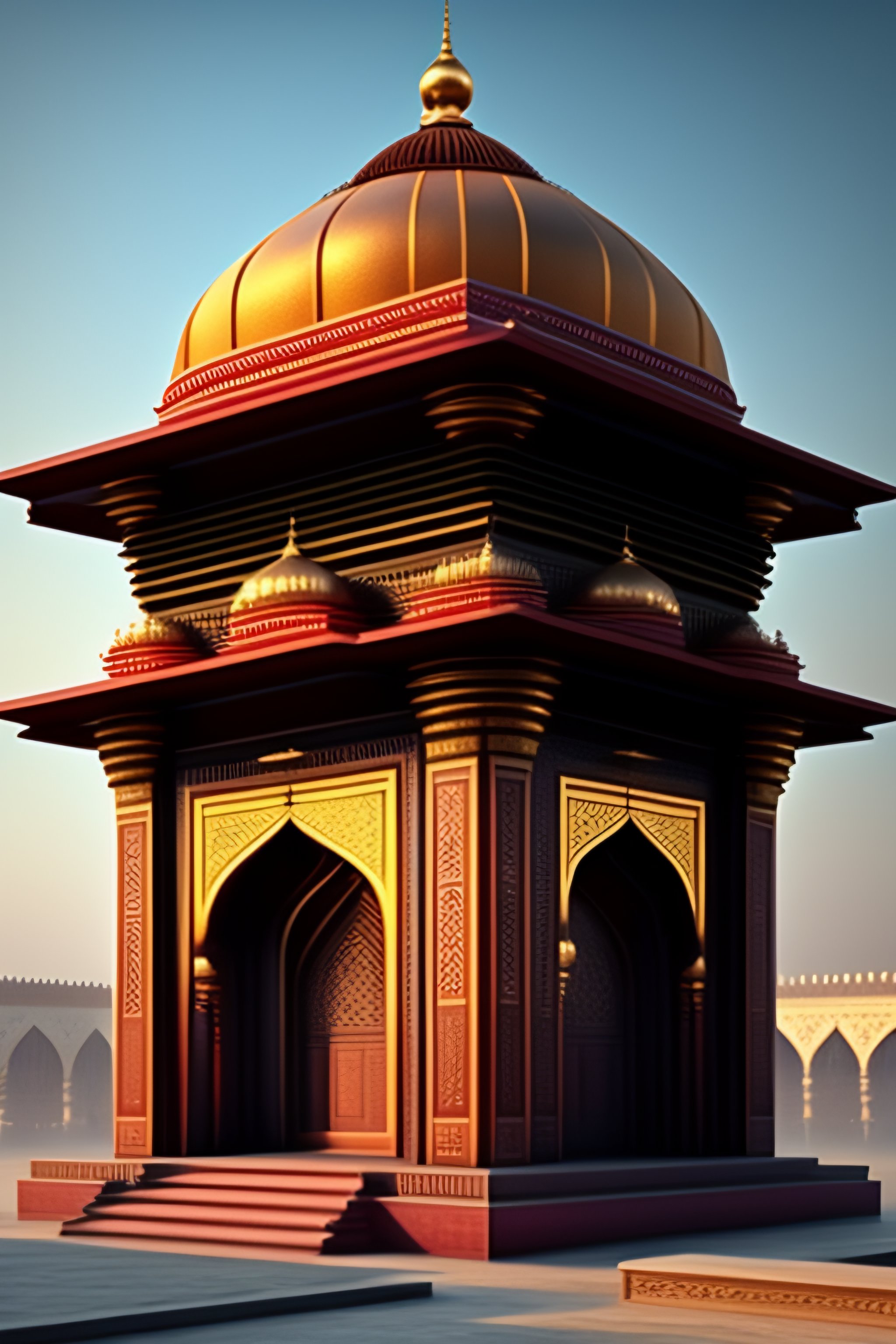 Lexica - Muslim temple in the old cities of india, realistic