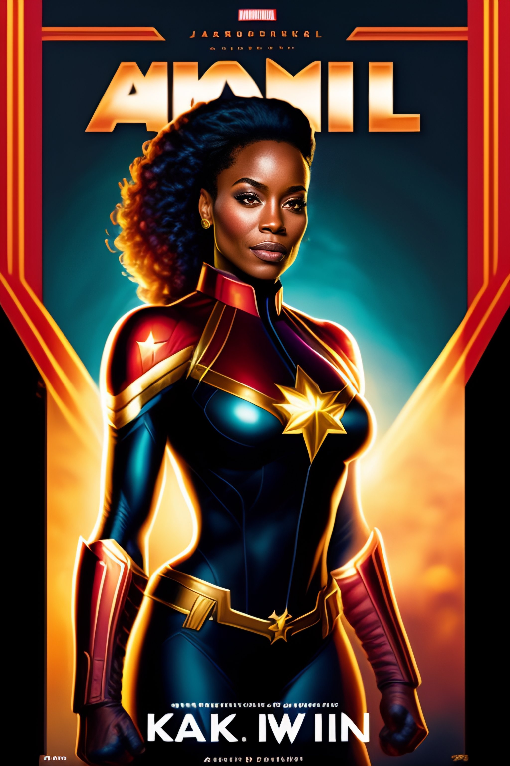 Lexica - Book cover with photos of black Captain marvel with a cross ...