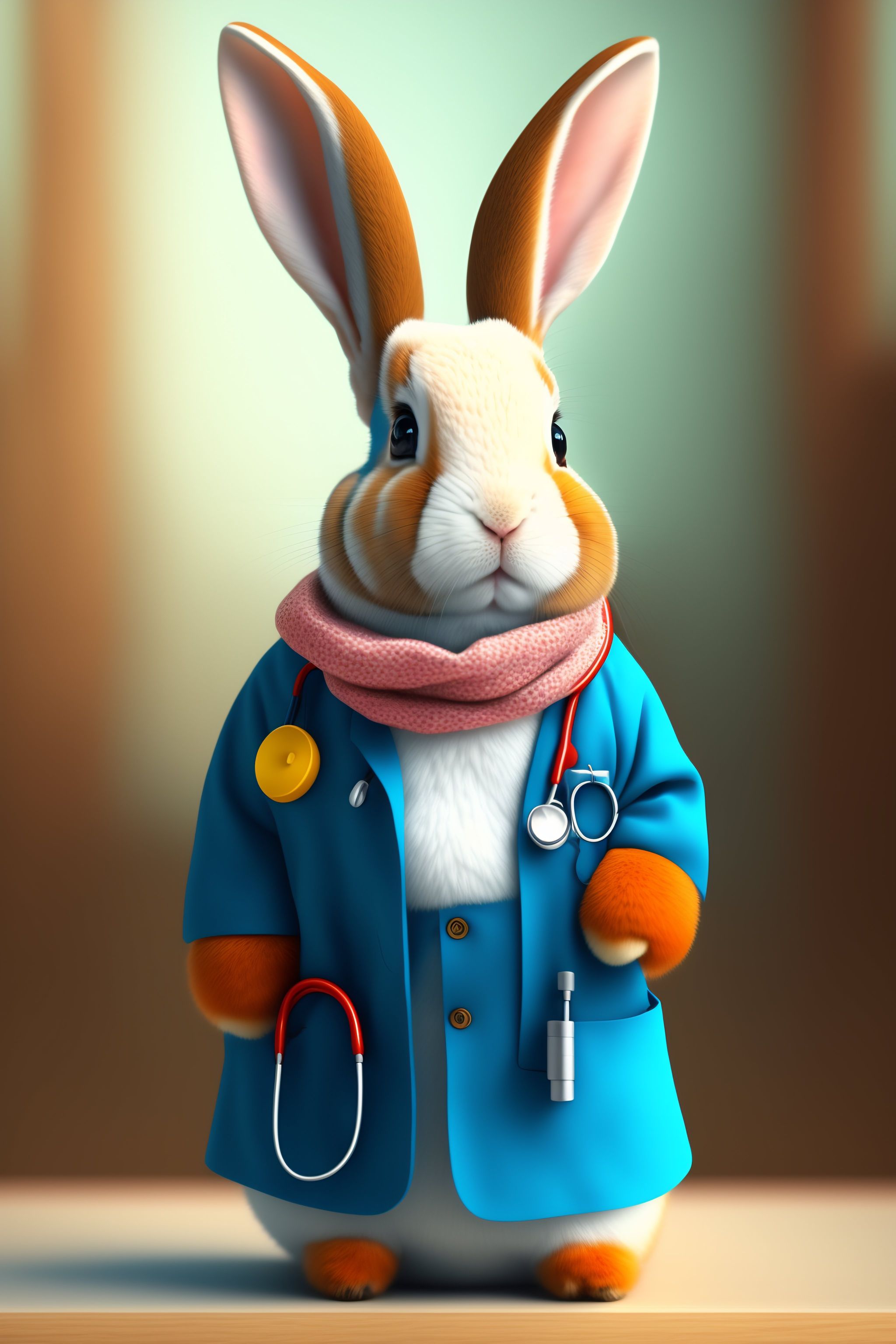 Lexica - Cute rabbit as a doctor