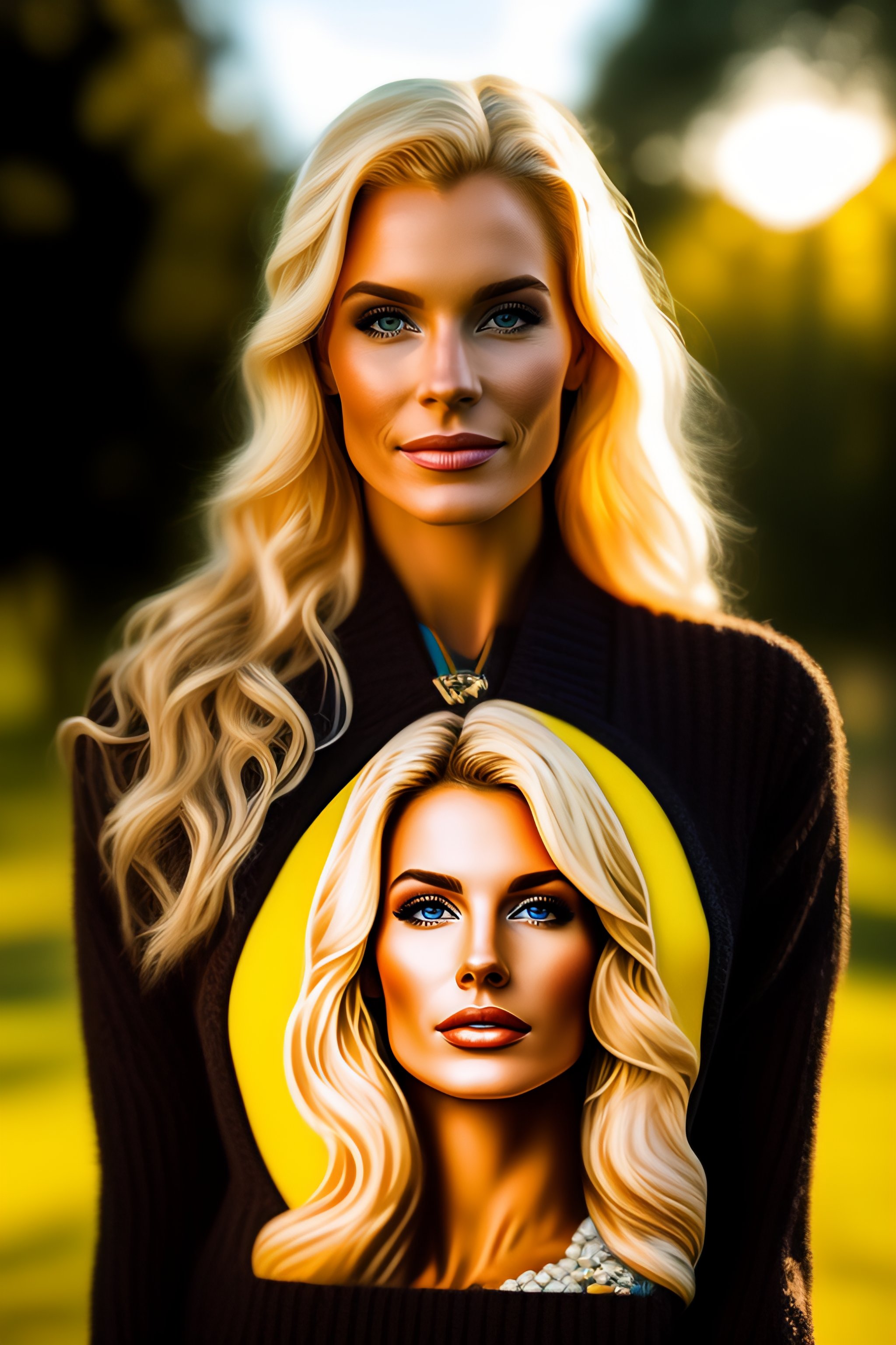 Lexica - Portrait of a blond extremely beautiful woman in the park, all ...