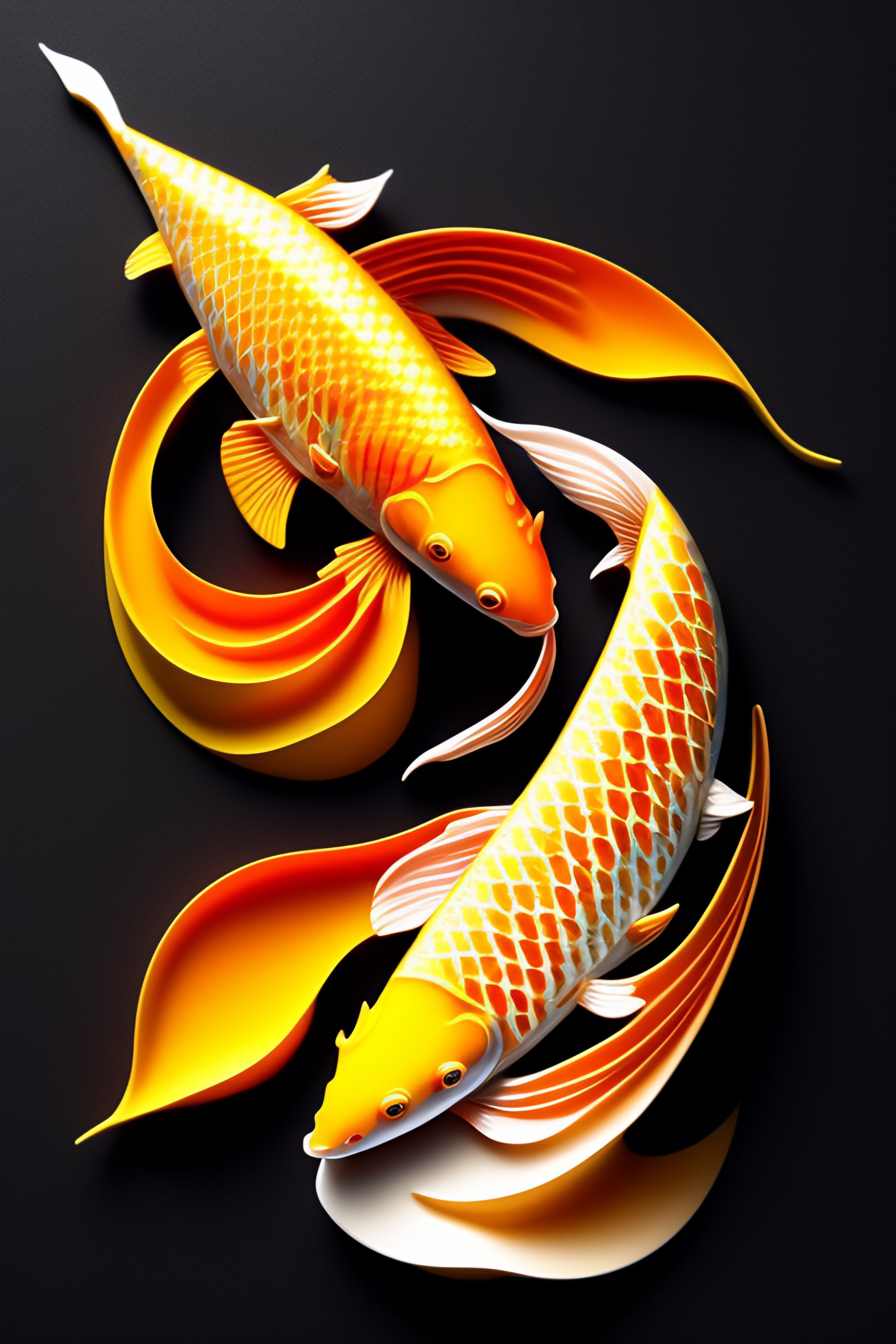 Lexica - Koi fish in origami technic photorealistic
