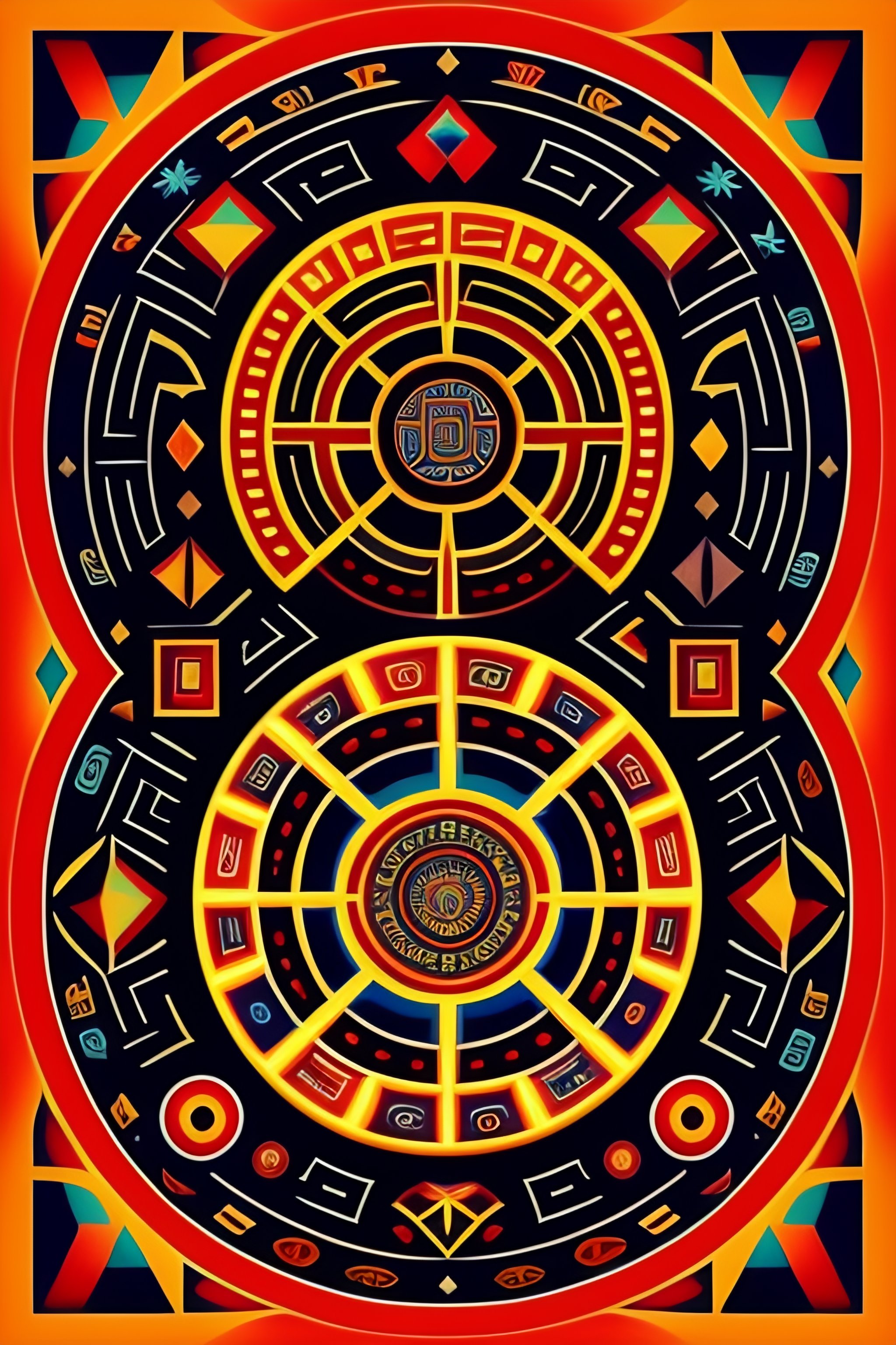 Lexica - A geometric patern of symbols from the aztec calendar