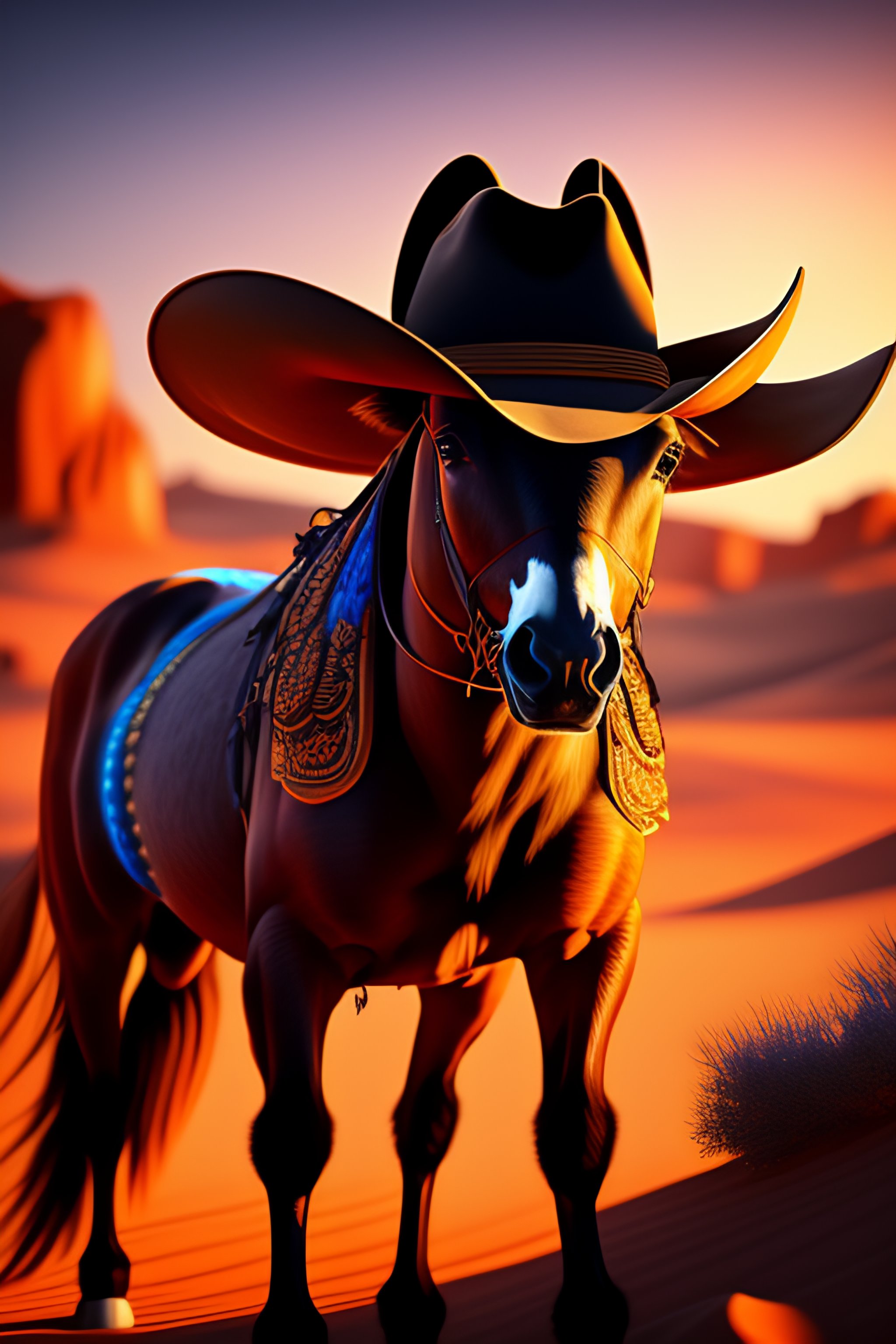 Lexica - Cowboy, sunset background, hyperdetailed photorealism, deep ...