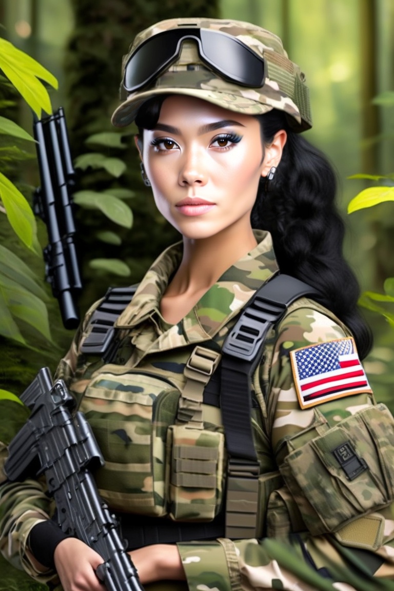Lexica - Lance Corporal Leia Hunter: Pretty Latina girl soldier in a ...