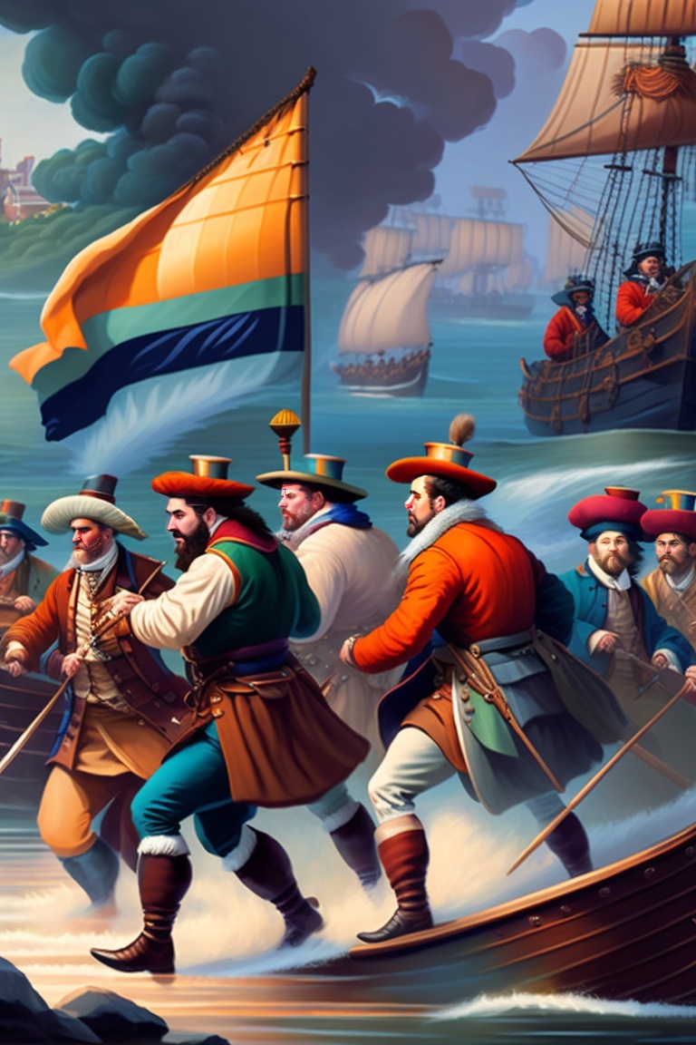 Lexica - Scene Description: A depiction of the Boston Tea Party ...