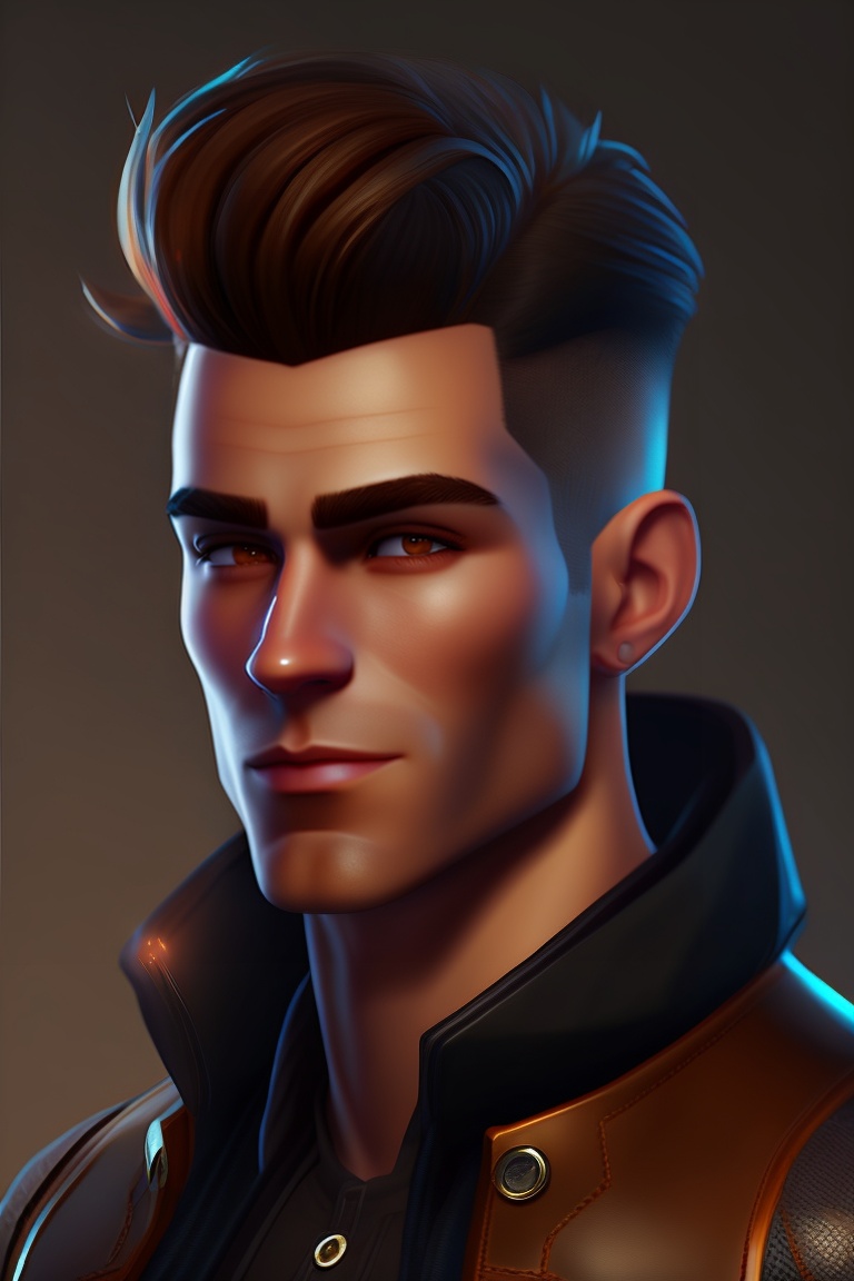 Lexica - Male character, programmer, animator, social style, dark
