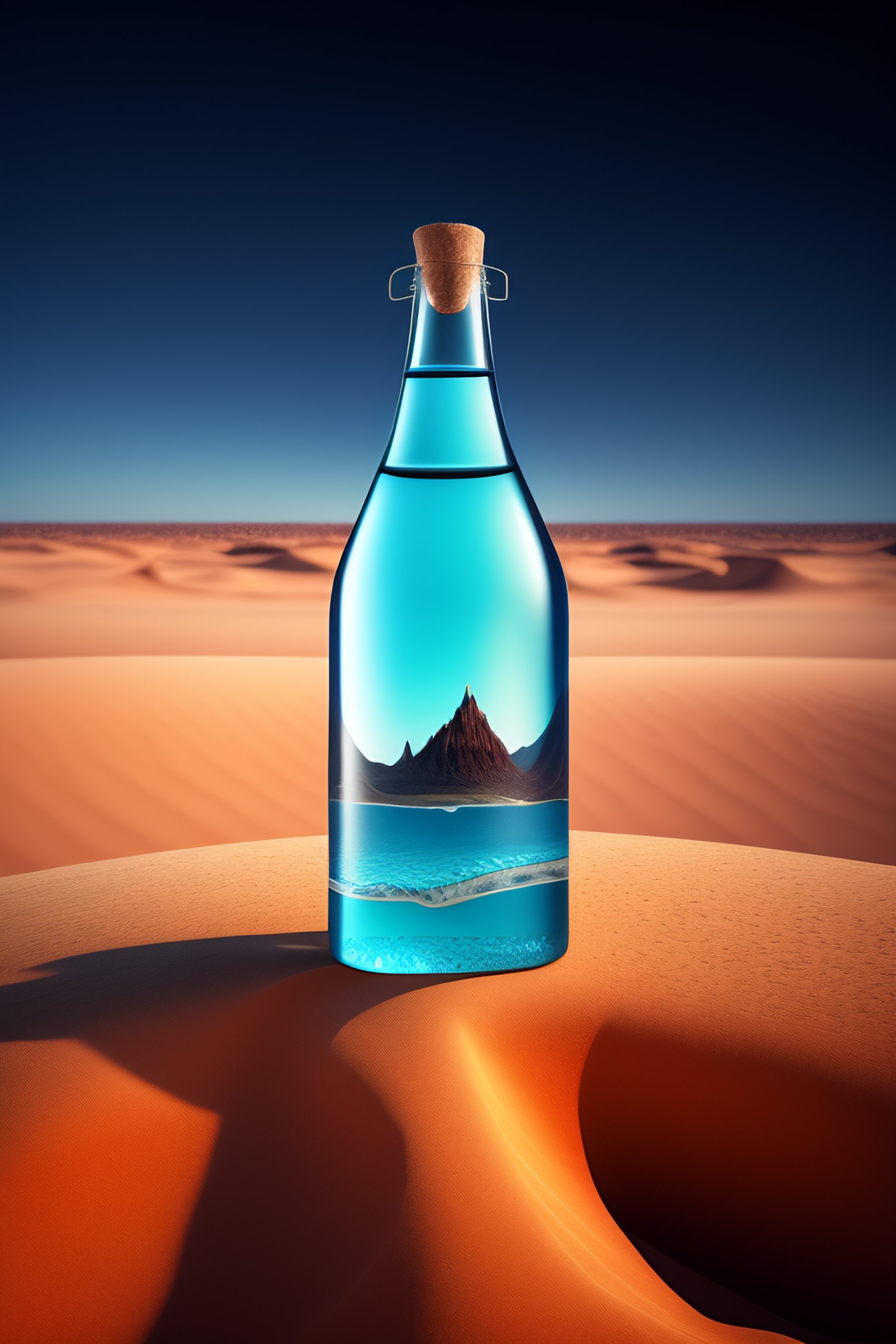 lexica-a-bottle-of-water-in-the-middle-of-desert