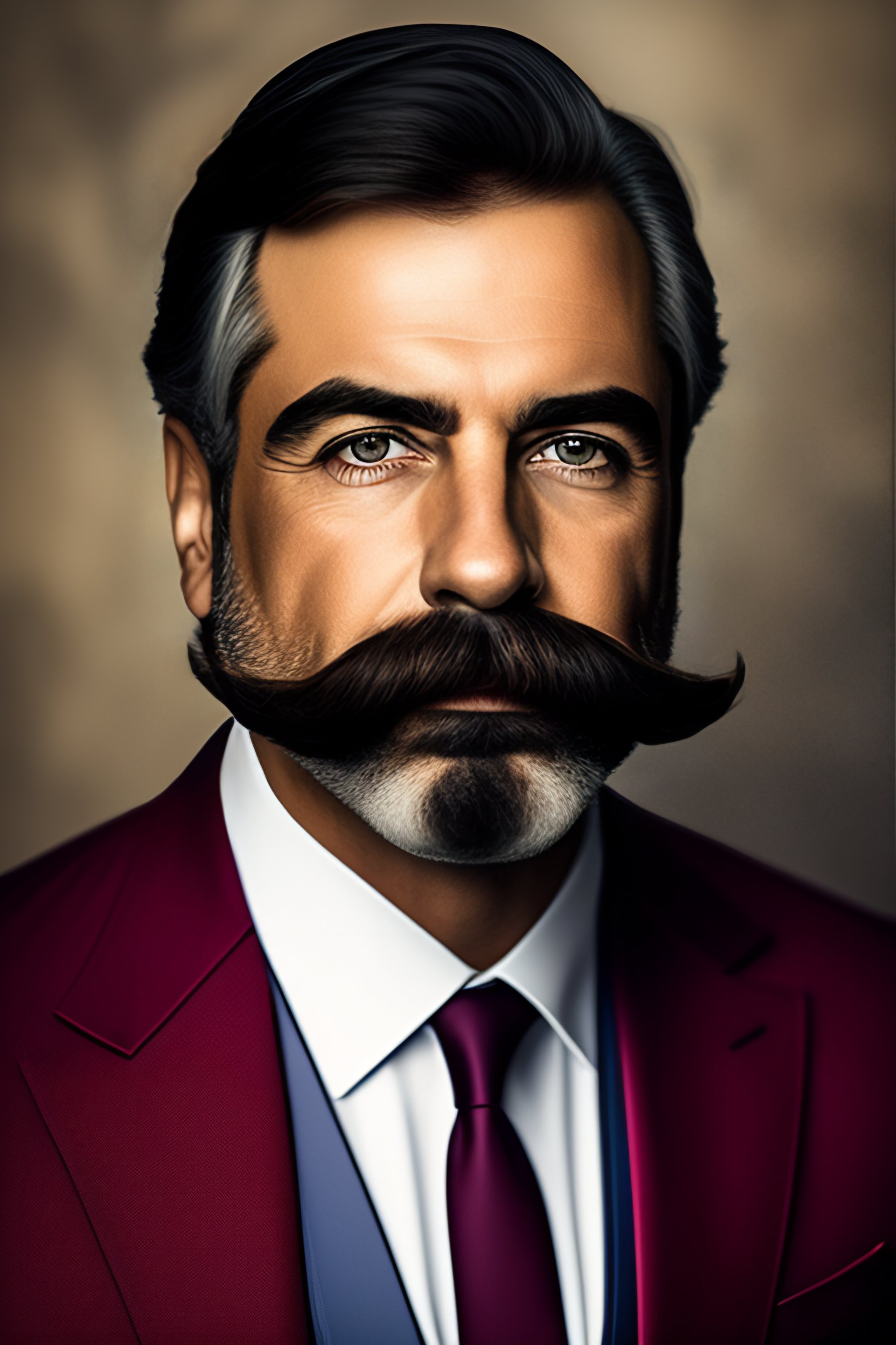 Lexica - Retrato de un señor muy adinerado con bigote fino dando un ...