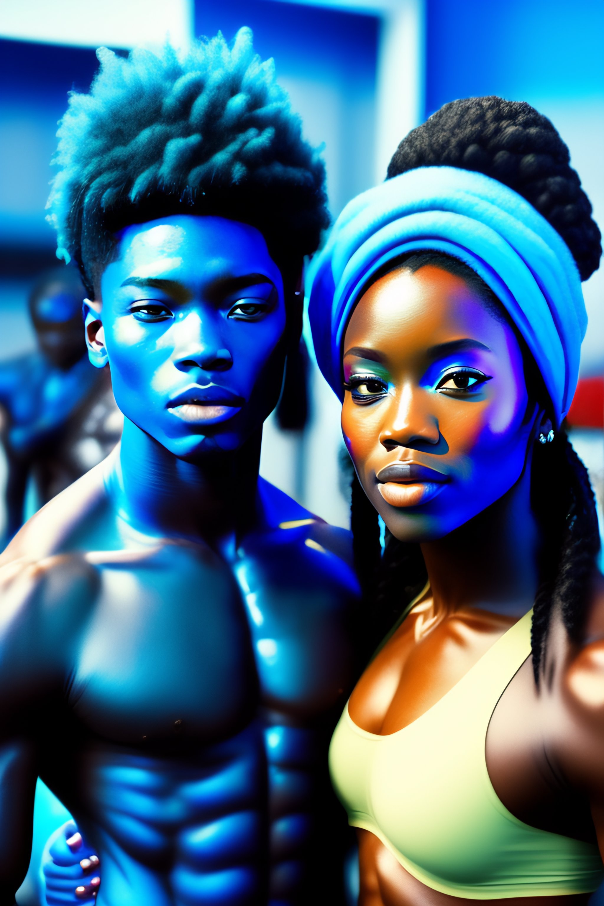 Lexica - Blue skin people